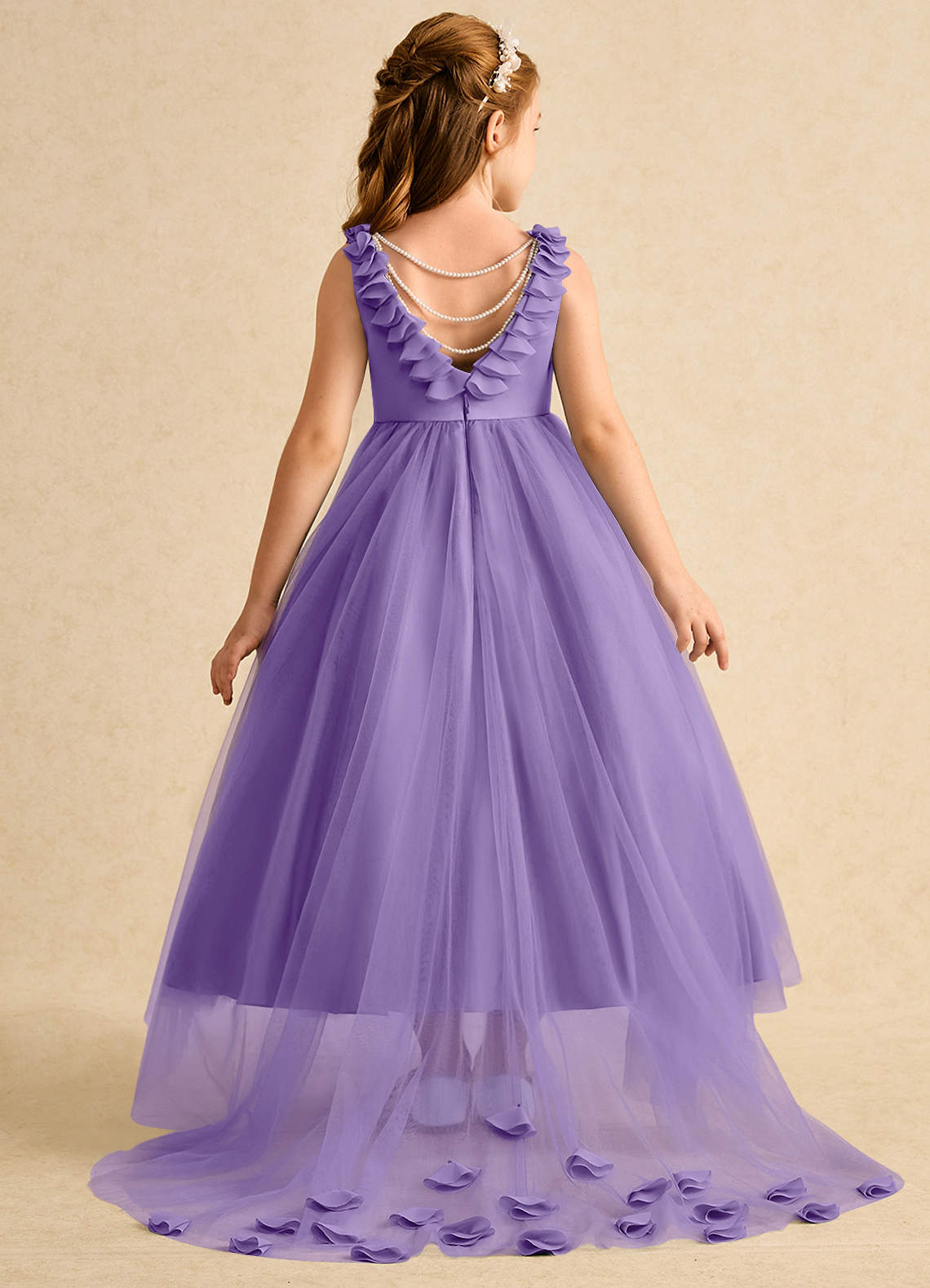 Azazie Lorita Flower Girl Dresses Tahiti A-Line Beaded Tulle Dress image1