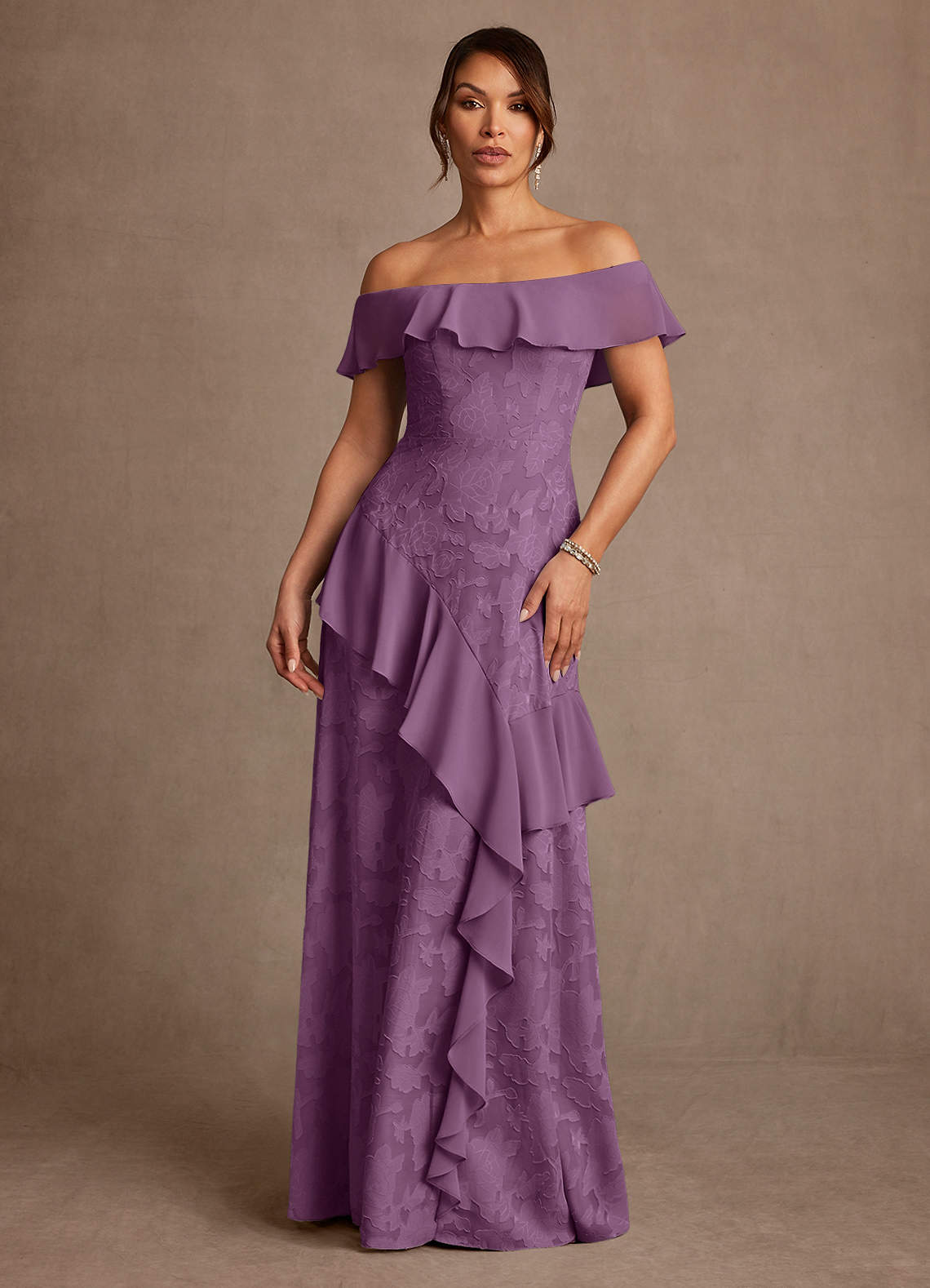 formal marina dresses Azazie A-Line/Princess Off The Shoulder Floor-Length Chiffon Mother of The Bride or Groom cuff