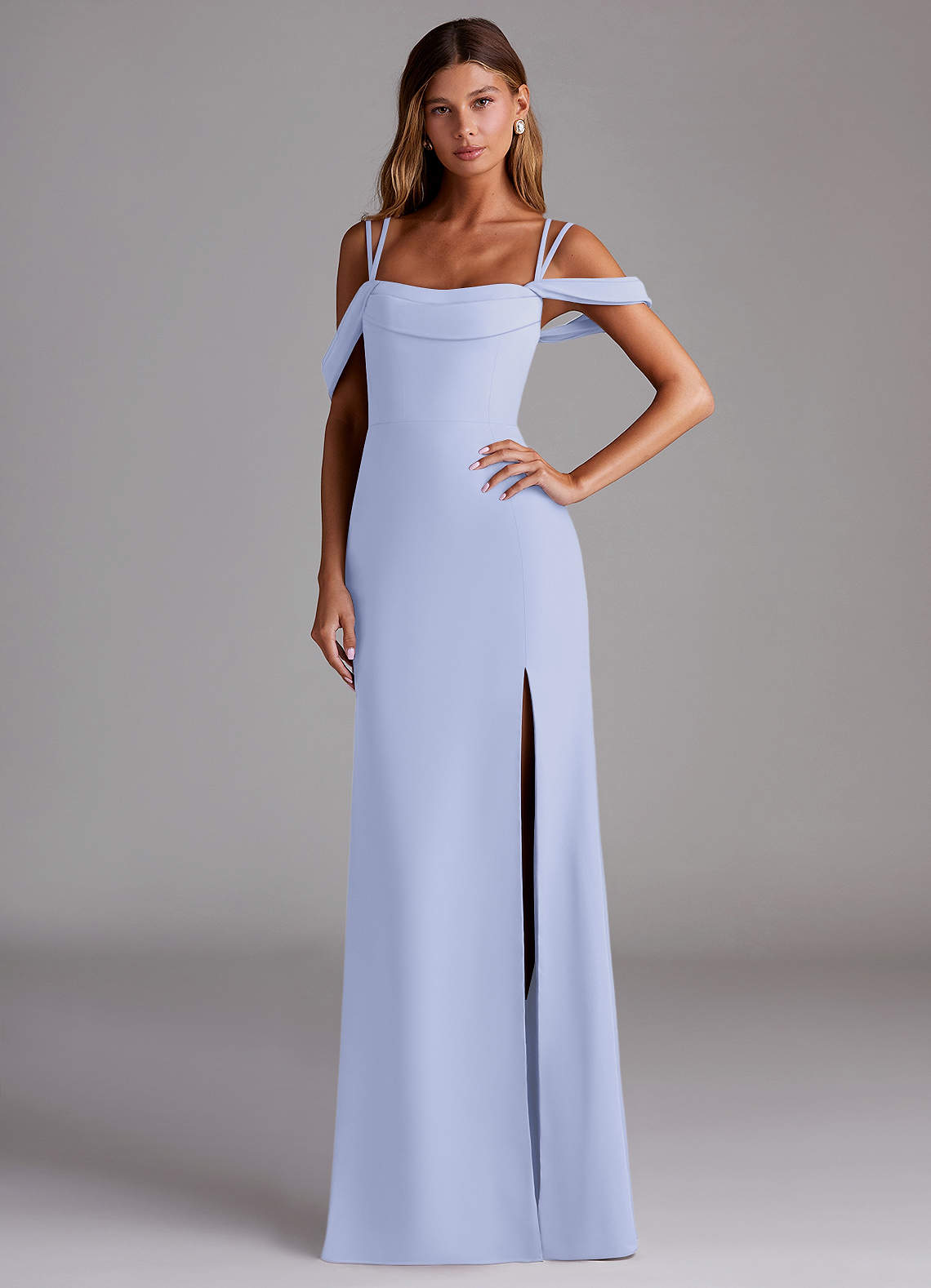 Azazie Callan Bridesmaid Dresses Lavender Mermaid Pleated Chiffon Convertible Dress image1