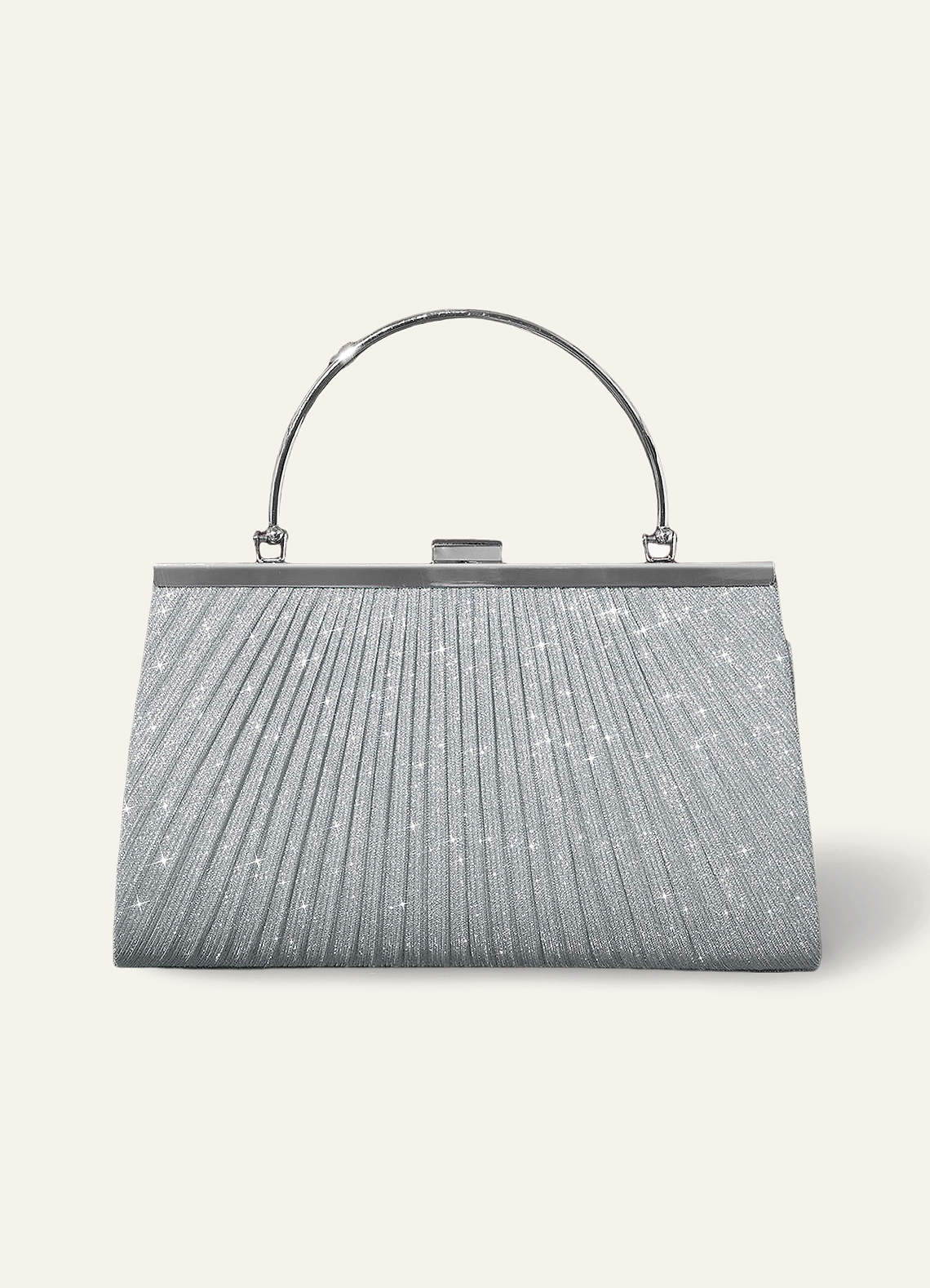 front Glitter Pleated Handbag