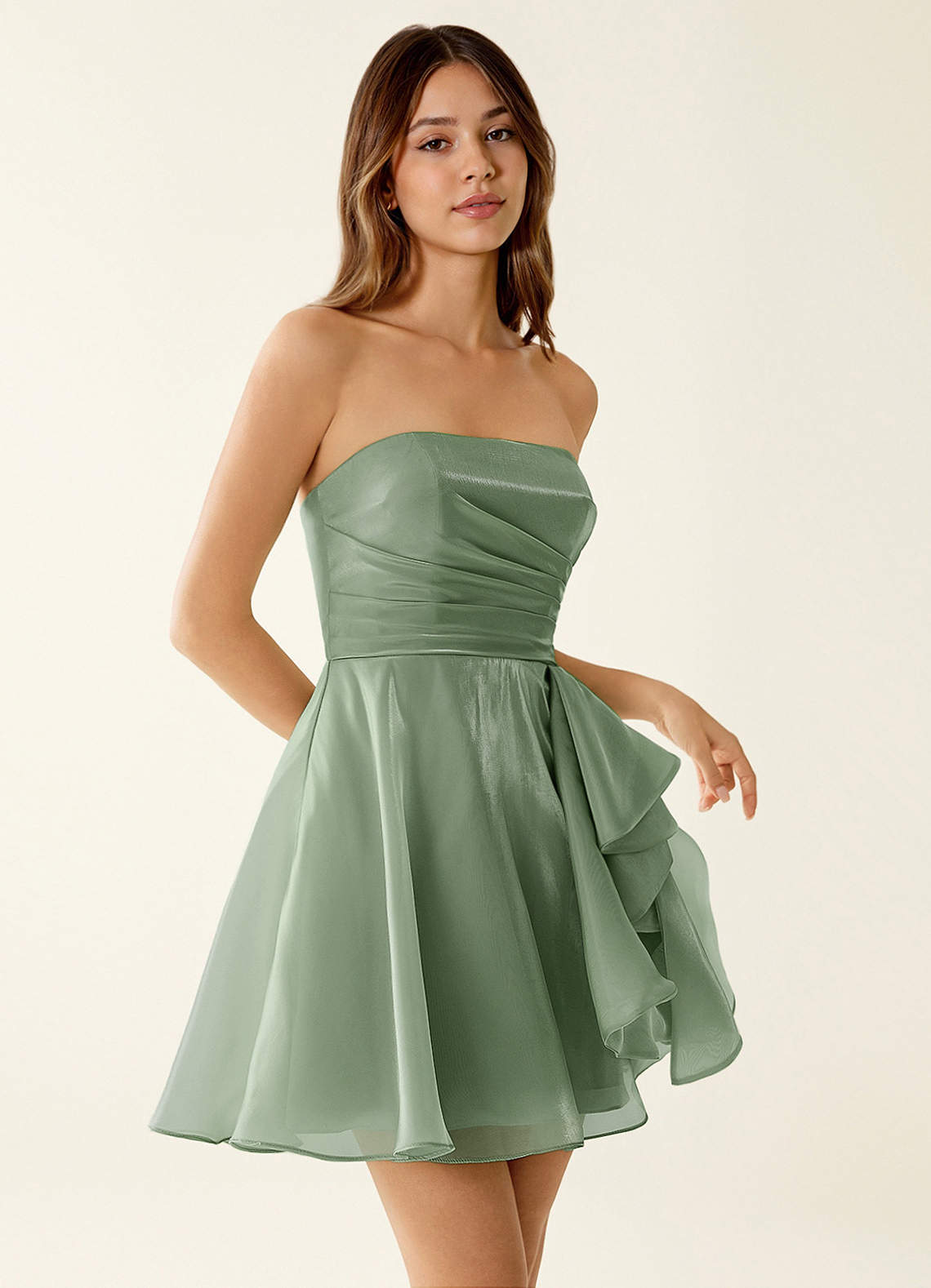 sage satin mini dress Silk Dreams Satin Mini Dress Sage Size L from Hello Molly