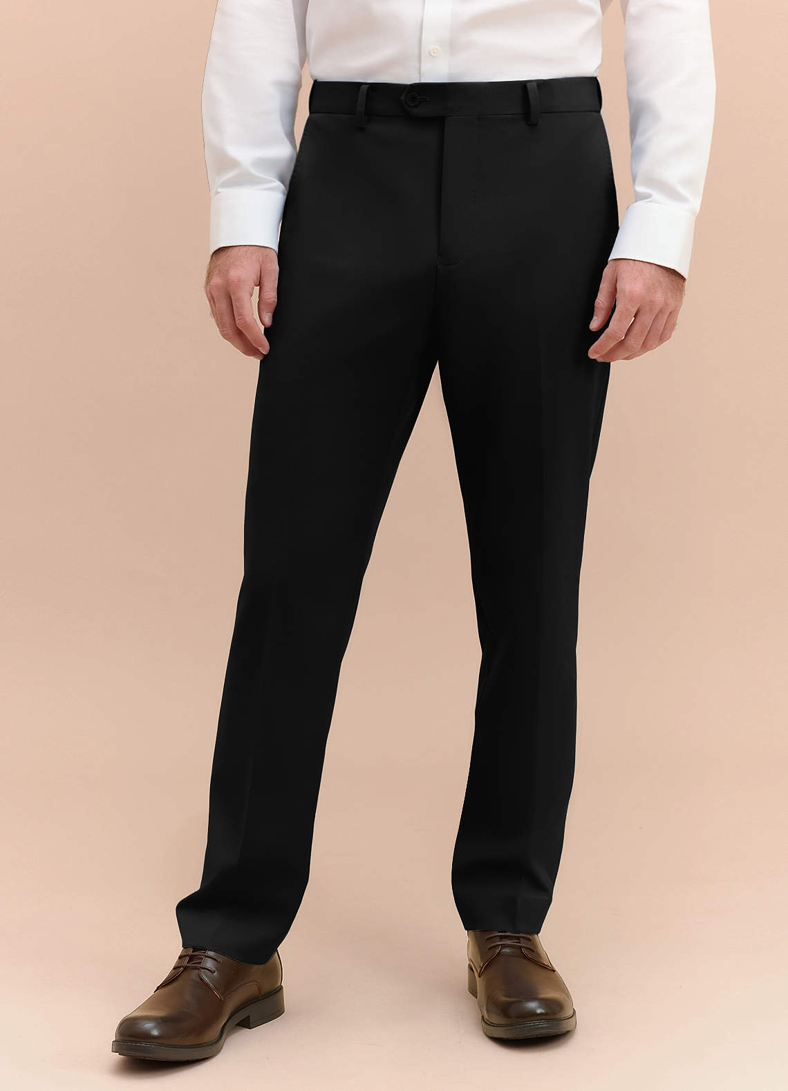slim fit dress slacks Celebration Luxury Shirt' in White with French Cuff and Black Stud Bu main image 1