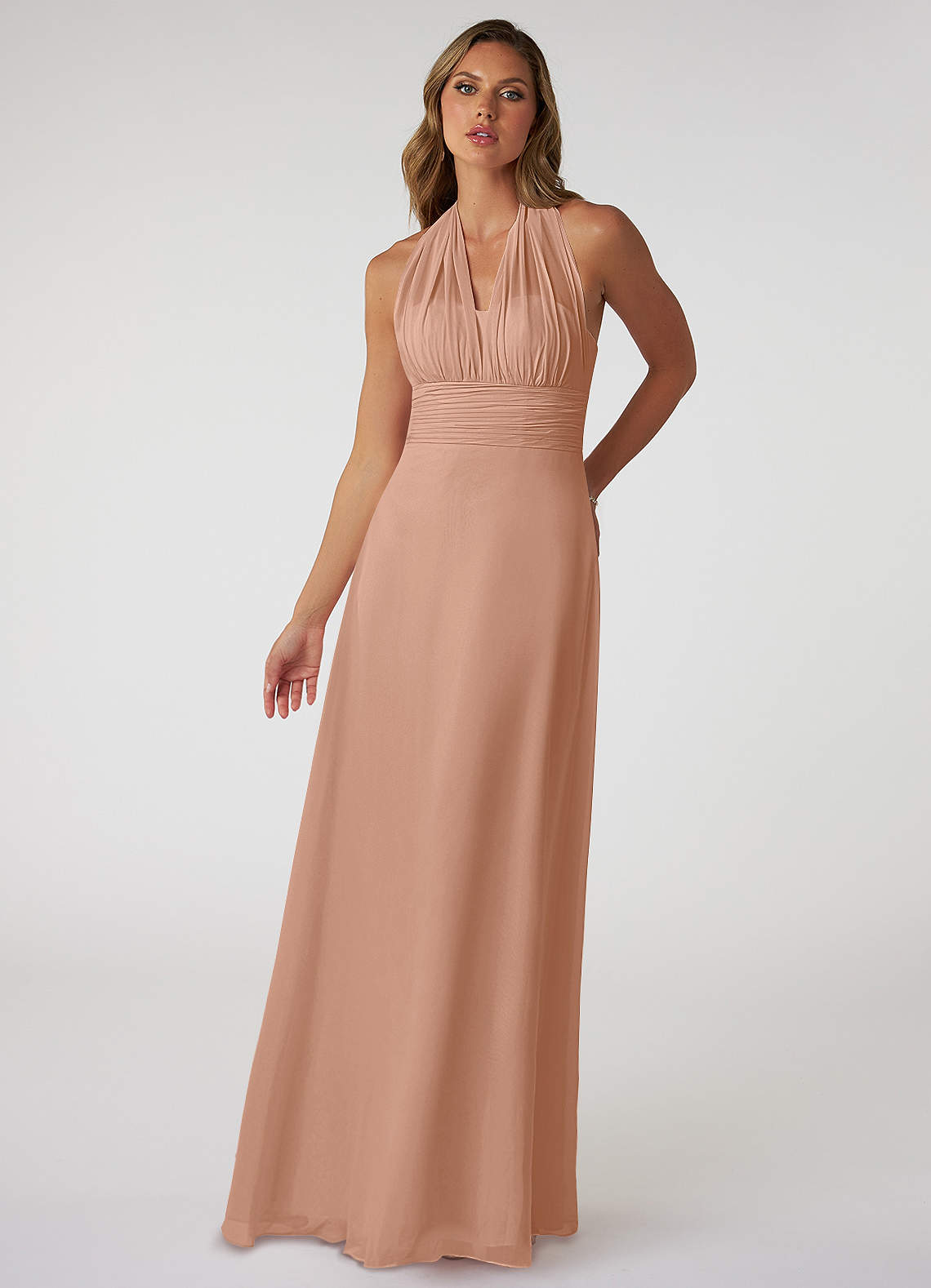 Azazie Fifi Champagne Rose Chiffon Bridesmaid Dresses | Azazie Azazie Fifi Champagne Rose Chiffon Bridesmaid Dresses | Azazie