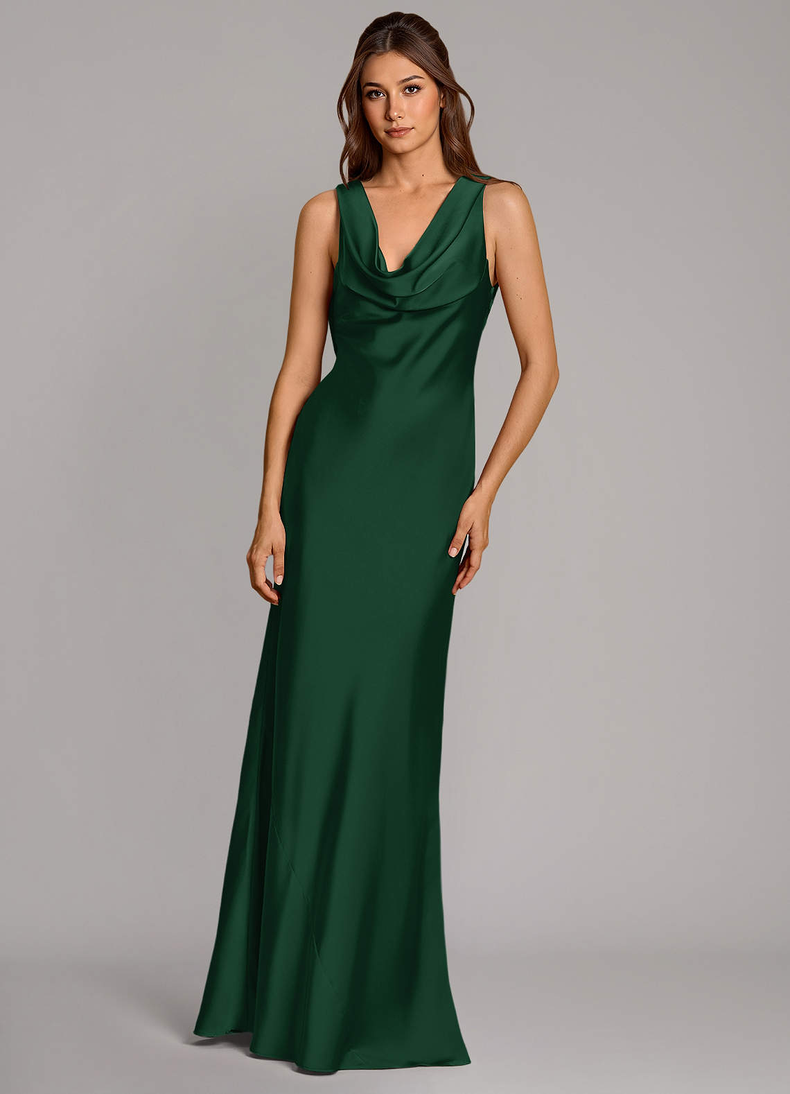 Azazie Cheryl Dark Green Stretch Satin Bridesmaid Dresses | Azazie Azazie Cheryl Dark Green Stretch Satin Bridesmaid Dresses | Azazie