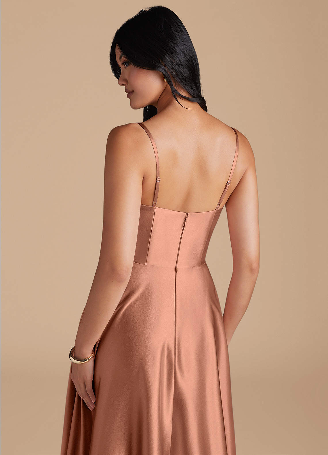 elle bridesmaid dresses Pink Halter Satin Mermaid Open Back Long Formal Prom Dresses