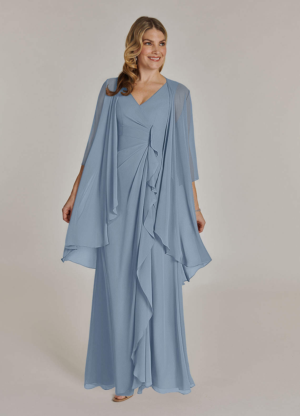 sachin and babi light blue dress Solid Hi-Multi Chiffon Dress Fabric / Brown / Sold By The Yard
