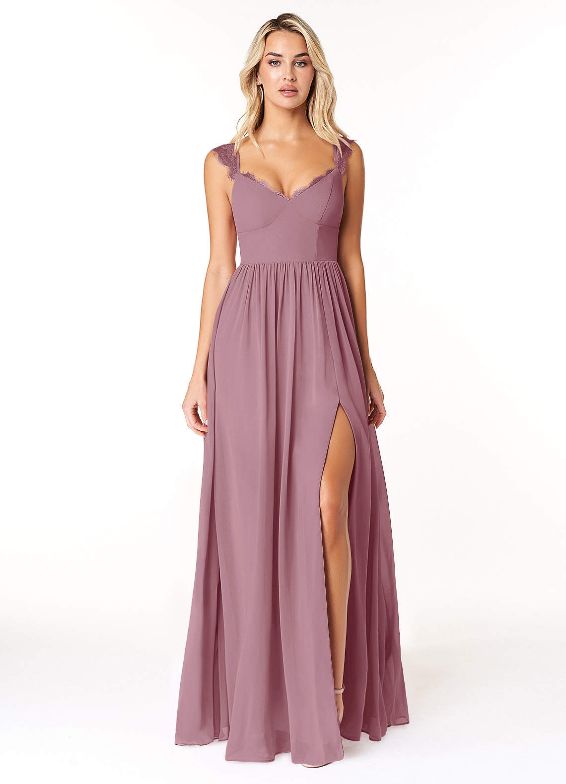 Azazie Cleobella Vintage Mauve Chiffon Bridesmaid Dresses | Azazie