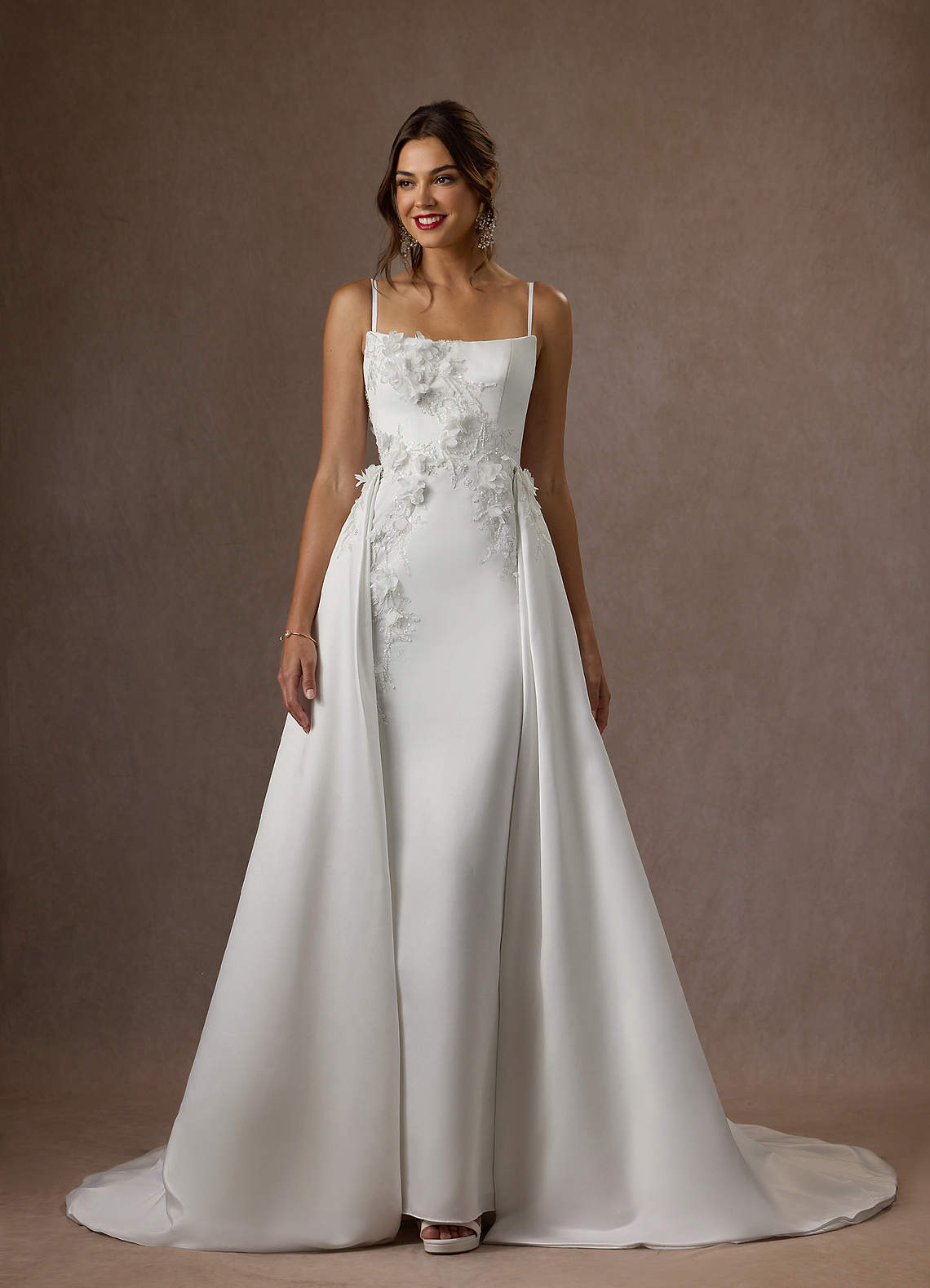 Azazie Sersi Wedding Dresses Diamond White Mermaid Strapless Matte Satin Dress image8