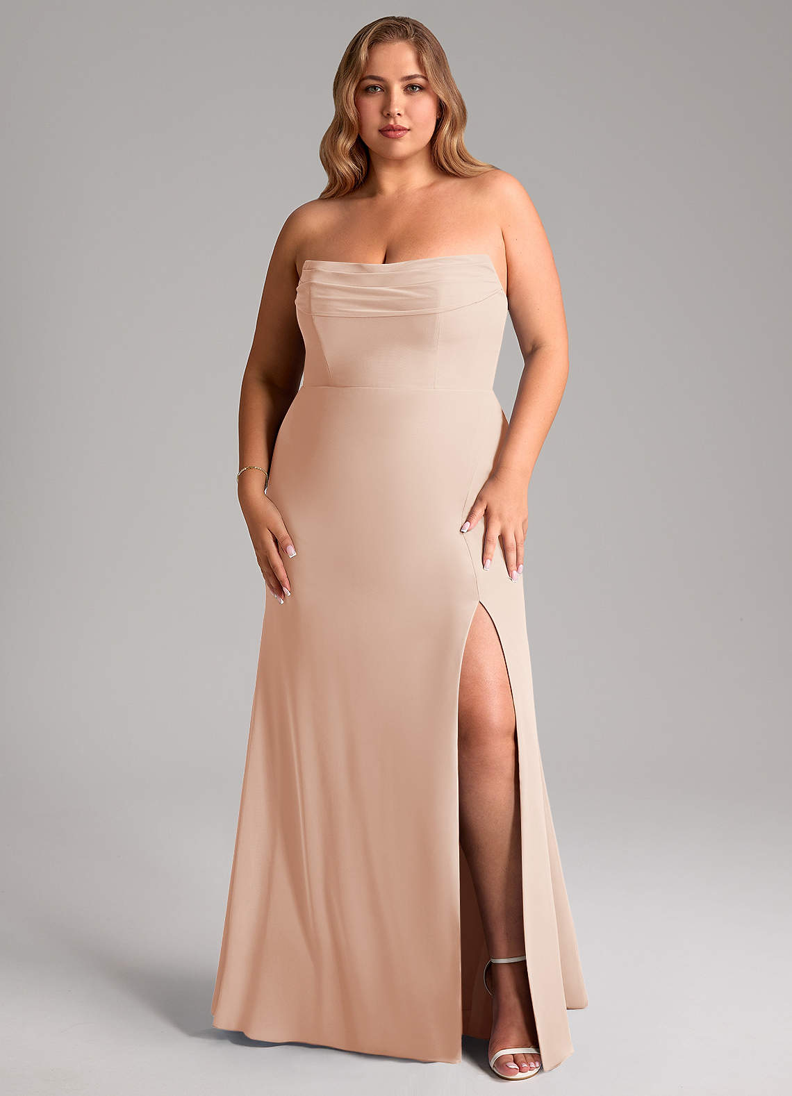 Azazie Saige Bridesmaid Dresses English Rose A-Line Off the Shoulder Chiffon Convertible Dress image15