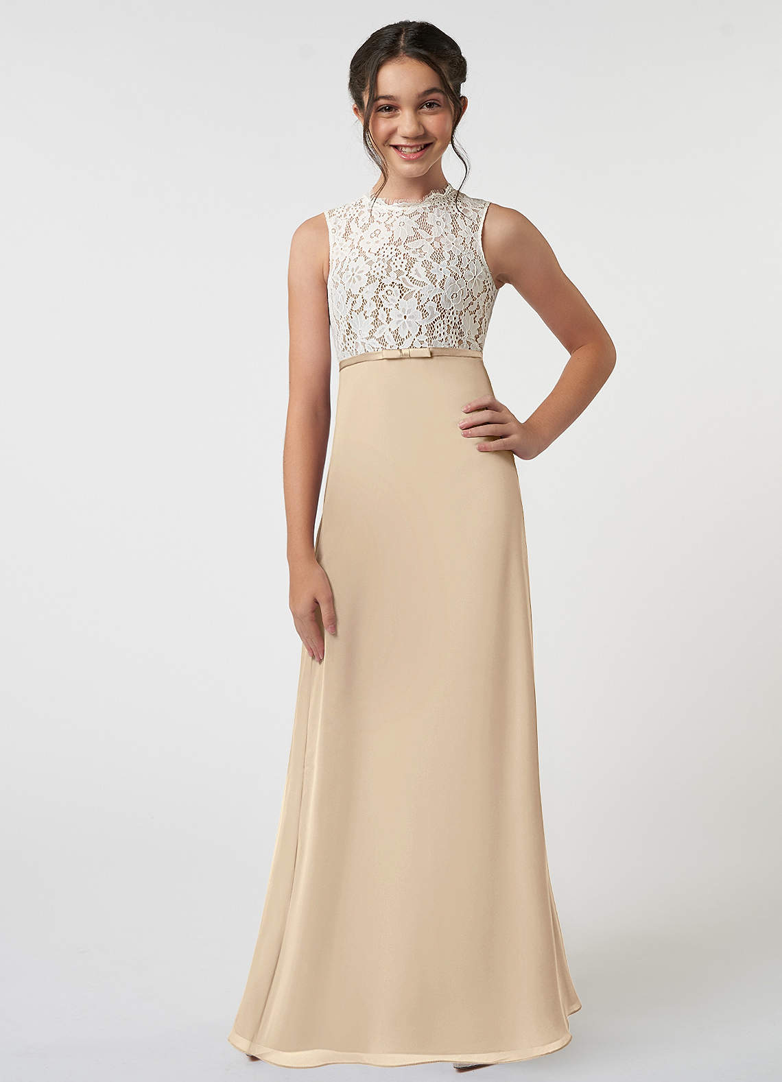 Azazie Rana Junior Bridesmaid Dress in Champagne | Azazie Azazie Rana Junior Bridesmaid Dress in Champagne | Azazie