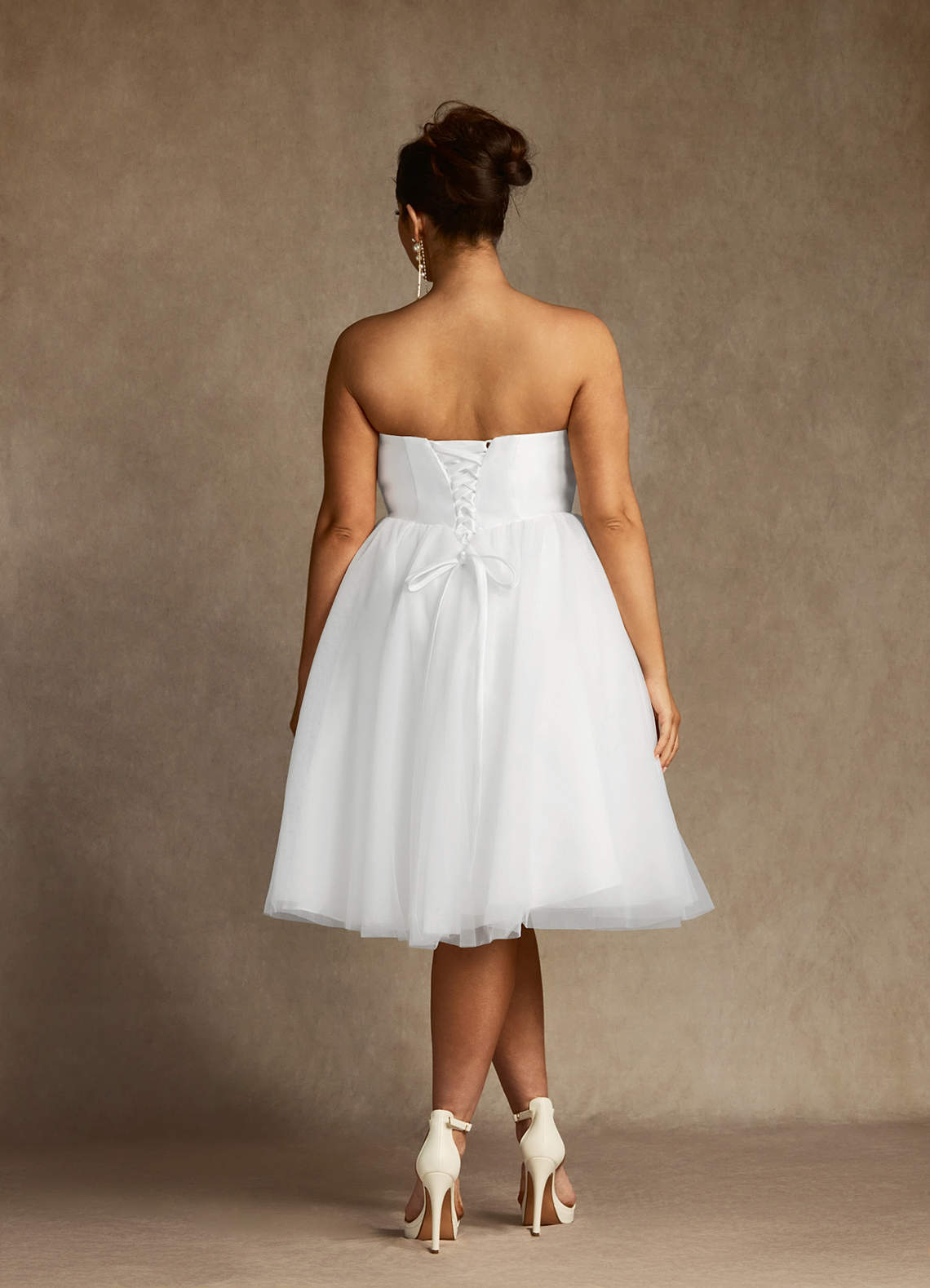 Azazie Gelsey Wedding Dresses Diamond White A-Line Sweetheart Neckline Tulle Dress image9