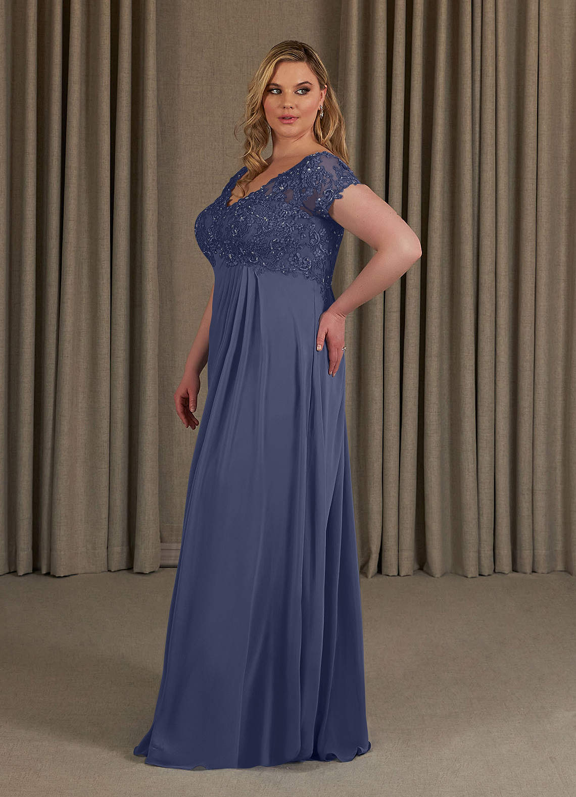 Azazie Jetta Mother of the Bride Dresses A-Line Sequins Chiffon Floor-Length Dress image1