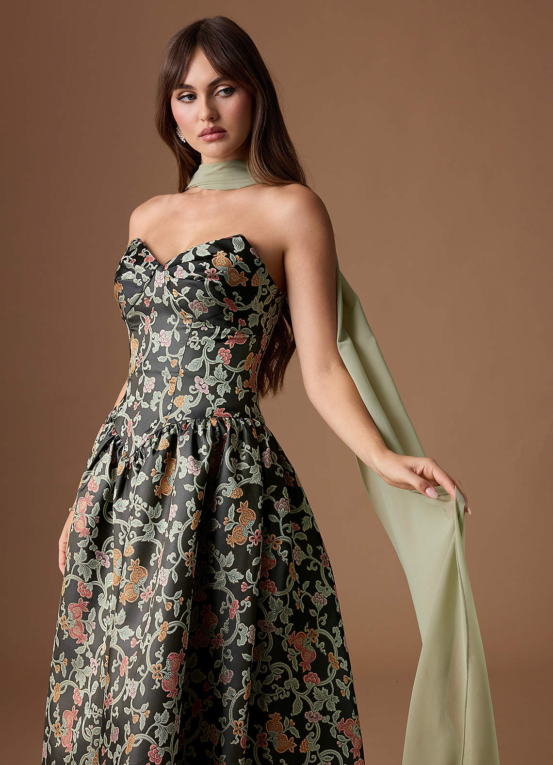 knee length dresses for ladies Garden Symphony Corset Midi Dress main image 1