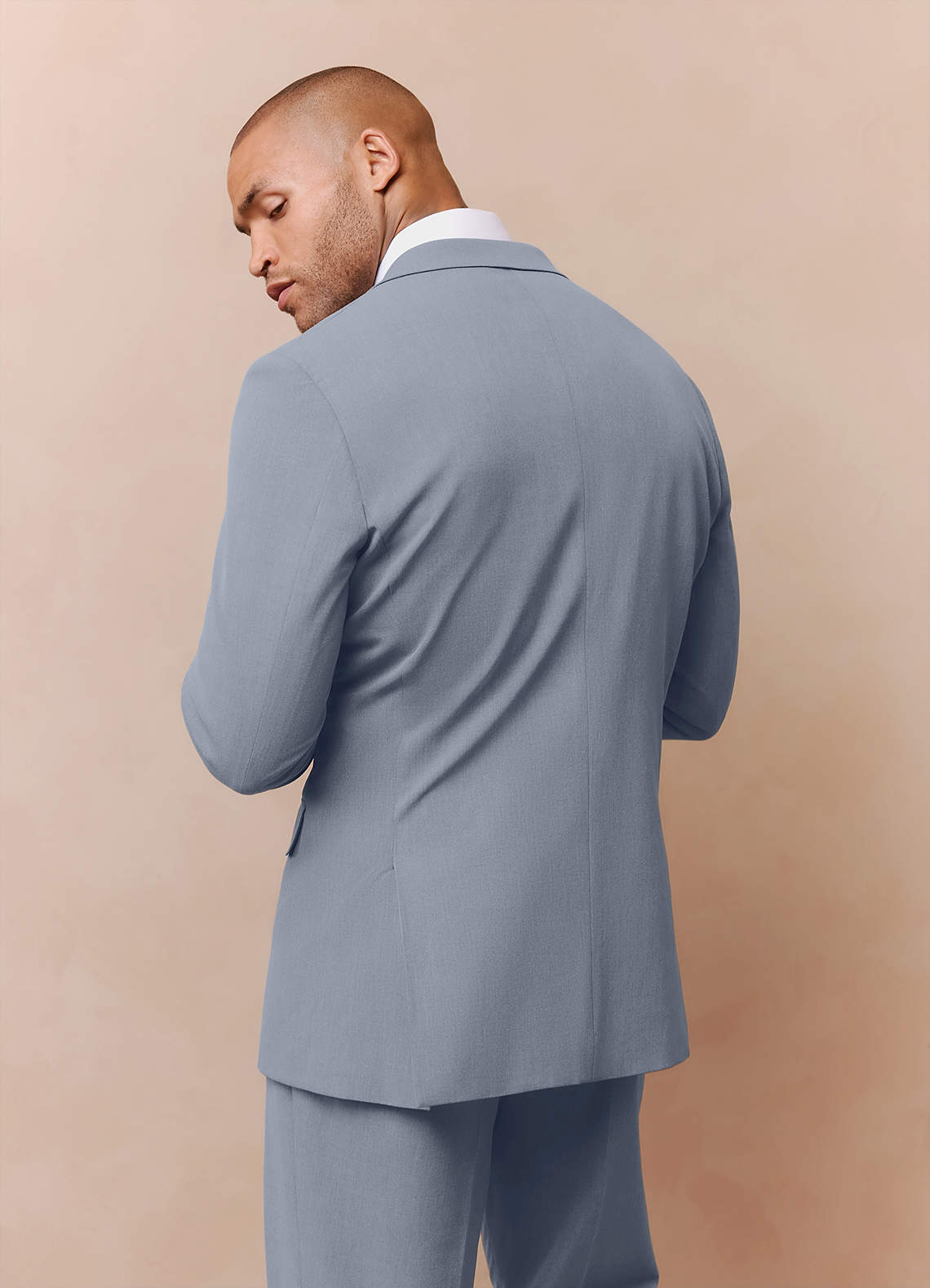 front Savile Light Blue Wool Blend Suit Jacket