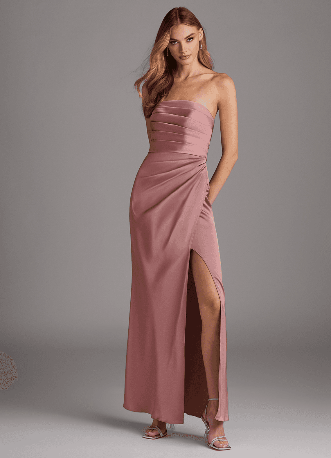 Azazie Lexie Ready to Ship Dusty Rose Stretch Satin Bridesmaid Dresses | Azazie Azazie Lexie Ready to Ship Dusty Rose Stretch Satin Bridesmaid Dresses | Azazie