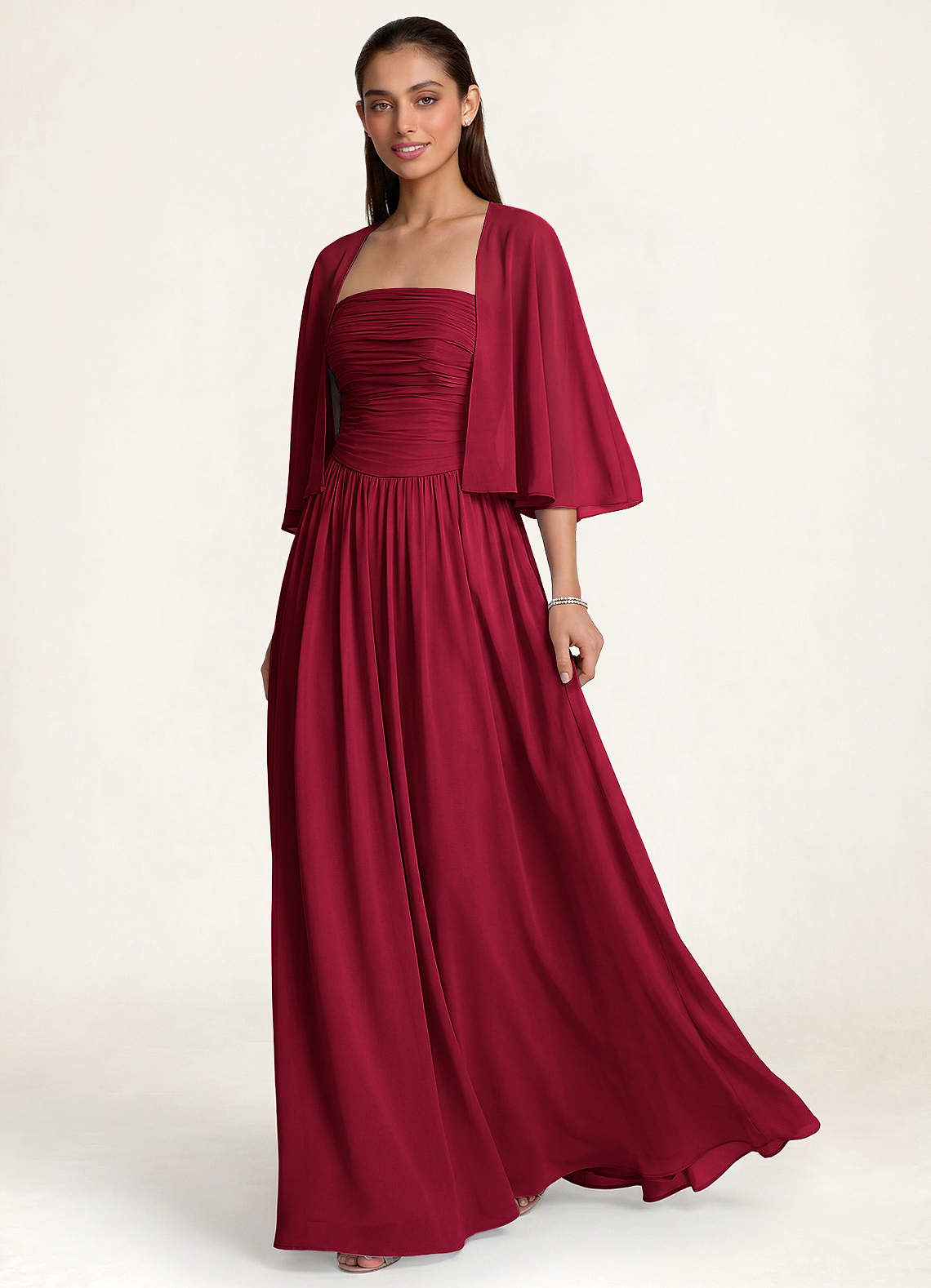 front Azazie Matching Color Classic Chiffon Shawl
