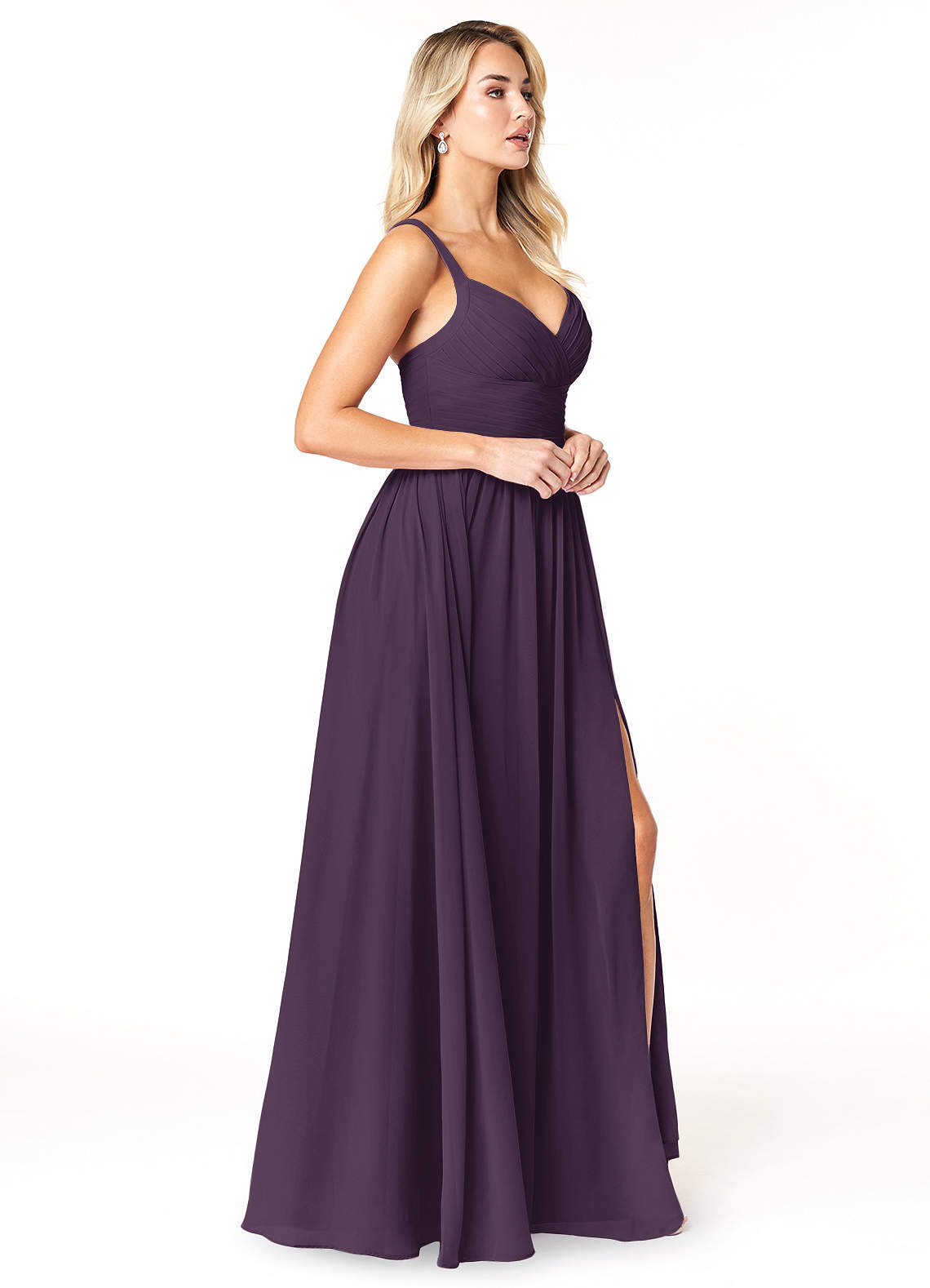 Azazie Chanel Plum Chiffon Bridesmaid Dresses | Azazie