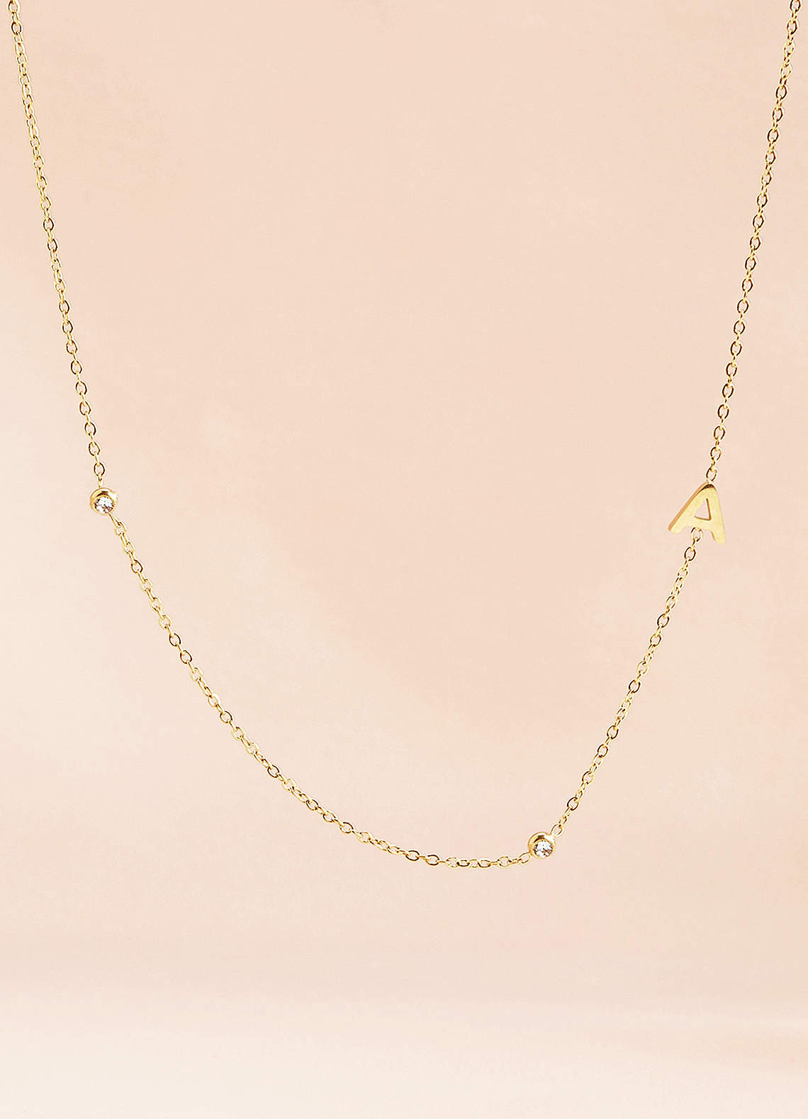 front Sideways Initial Letter Necklace