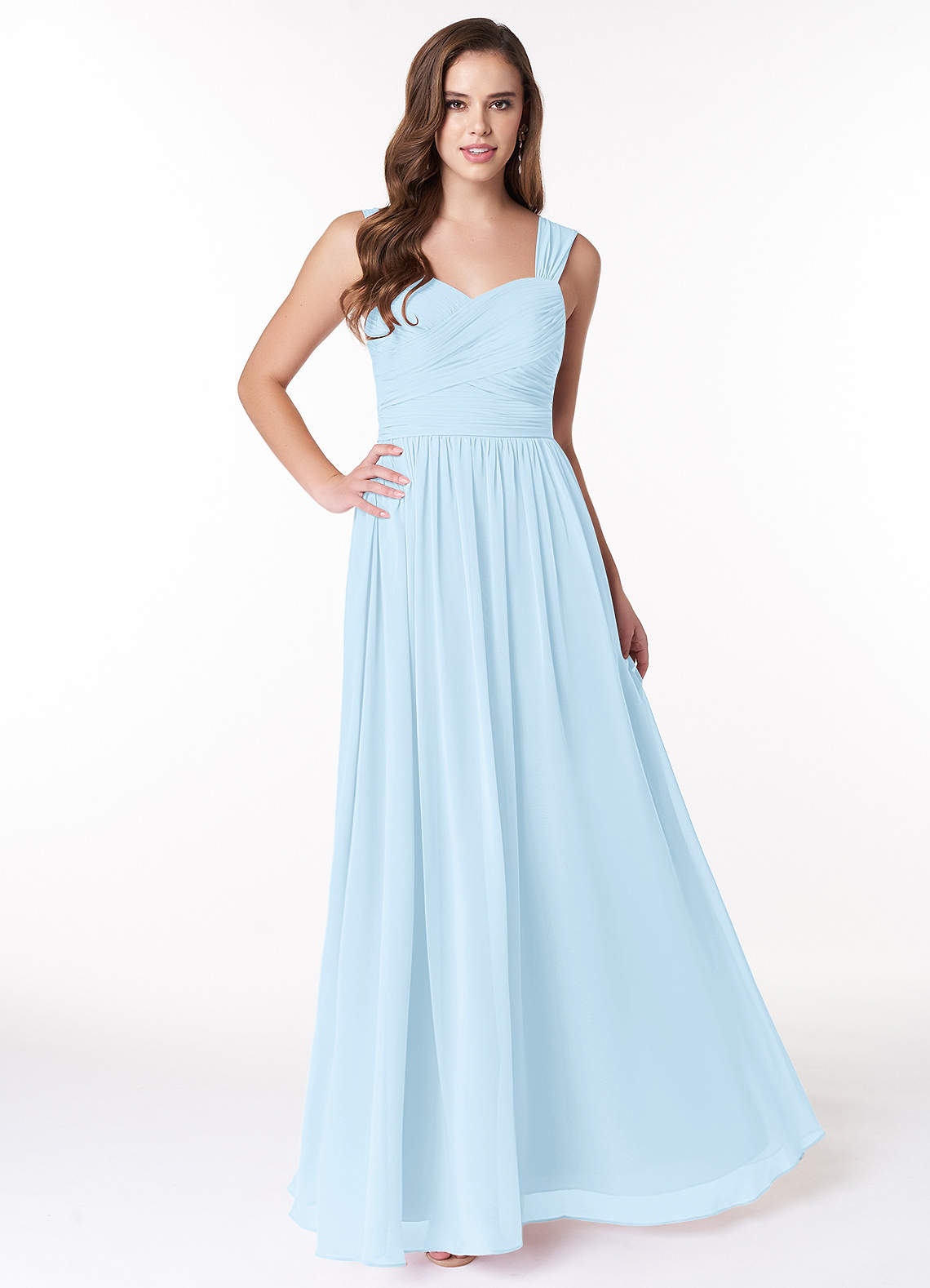 Azazie Zapheira Sky Blue Chiffon Bridesmaid Dresses | Azazie DE