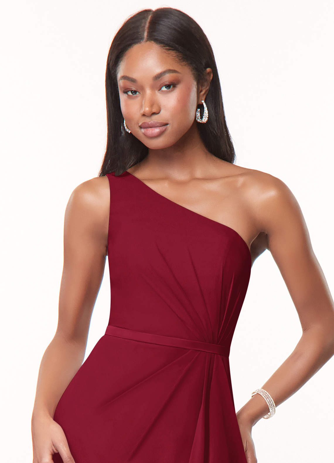 maroon one shoulder dress Jarlo one shoulder slit maxi dress in burgundy