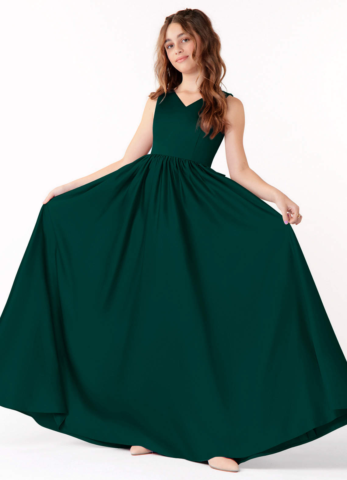 custom junior bridesmaid dresses Classic Junior Bridesmaid Dress Shawl Collar Size 5T-6 main image 0