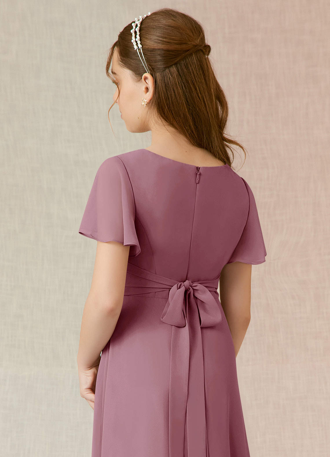 junior bridesmaid dresses mauve dusty rose flower girl dress, mauve junior bridesmaid dress, girls ceremony dress midi, toddler tutu flower girl dress with flutter sleeve