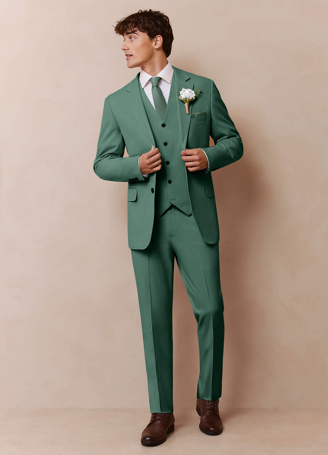 front James Eucalyptus Structured Stretch 3-piece suit