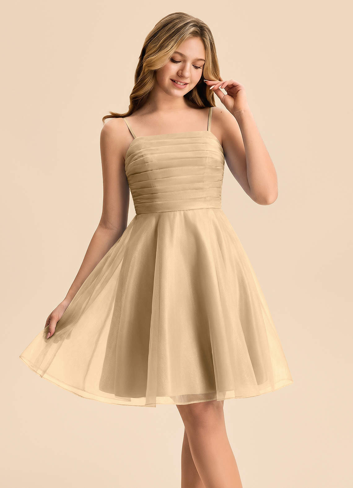 front Azazie Miko Junior Formal Dress