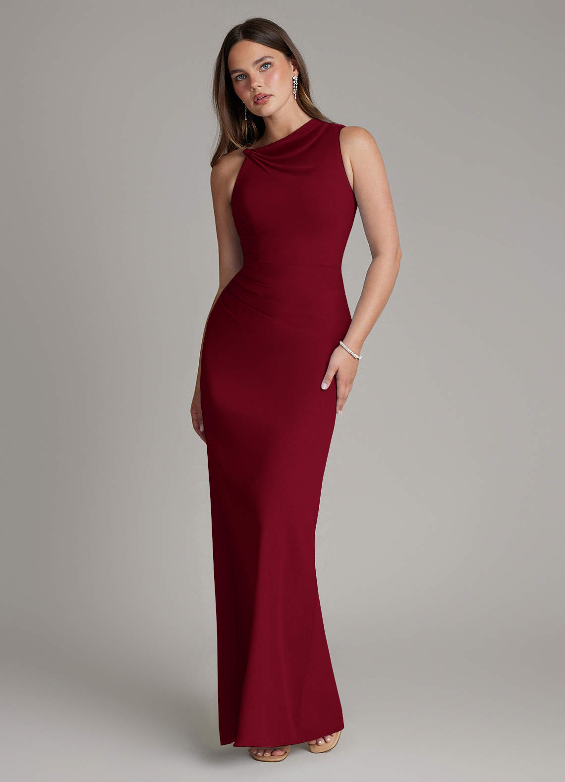 red and gray bridesmaid dresses Cabernet Burgundy Bridesmaid Dresses