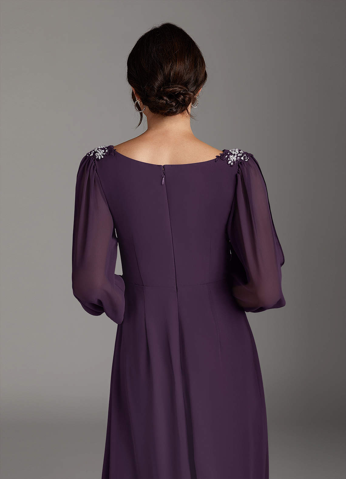 purple gypsy dress Azazie Gypsy Plum A-Line V-Neck Sequins Chiffon Dress Ready to Ship