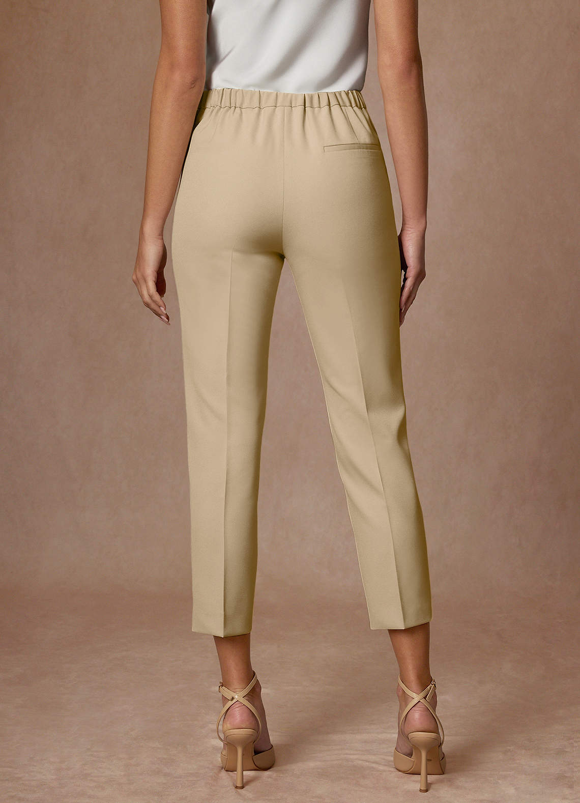 front Kennedy Champagne Structured Stretch Pants Suit