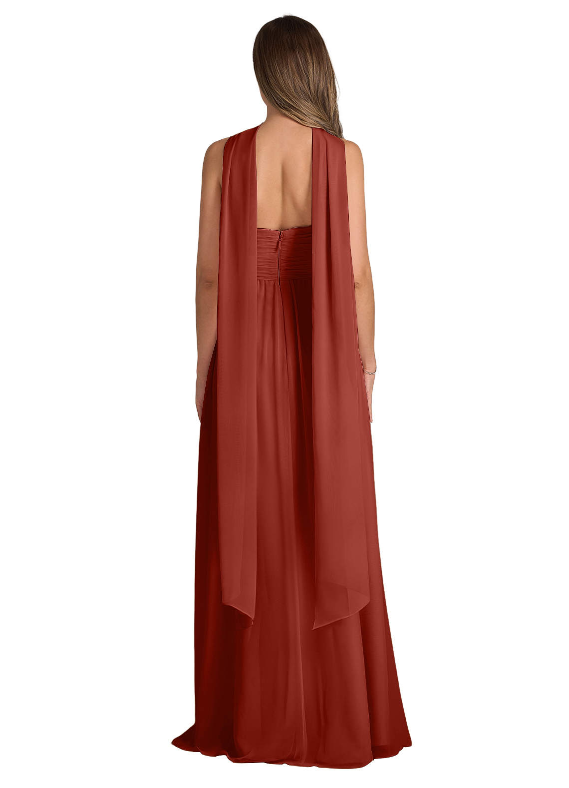 front Azazie Matching Color Chiffon Scarf