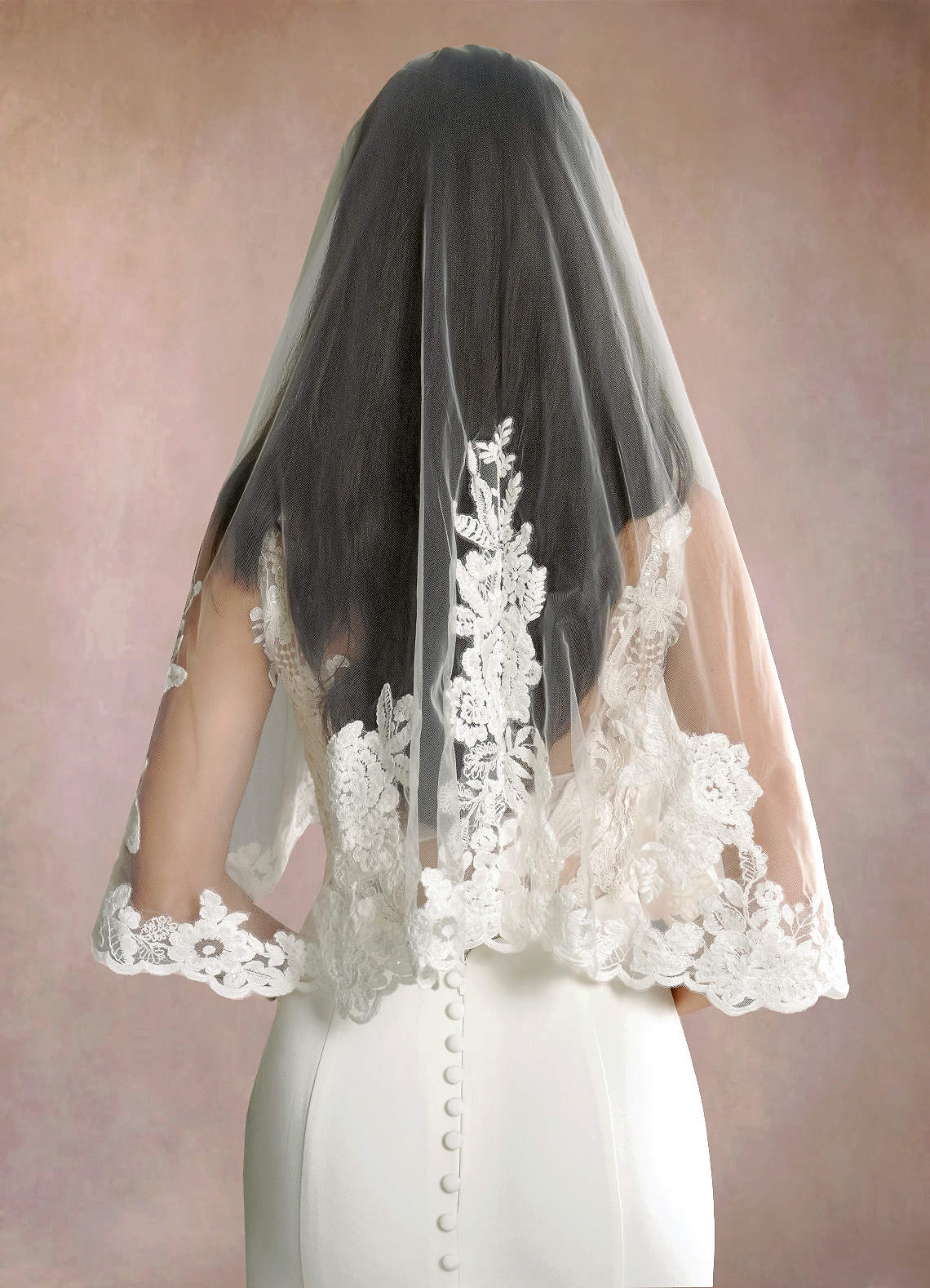 front Charity Lace Waist Veil