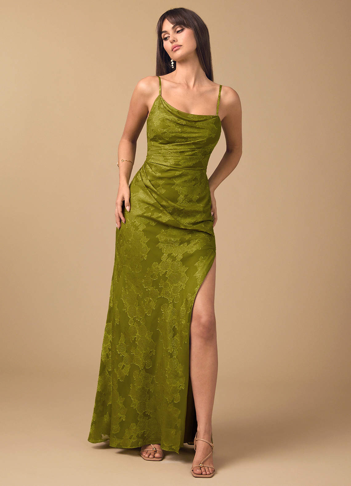 Jewel Lichen Gold Maxi Dress | Azazie