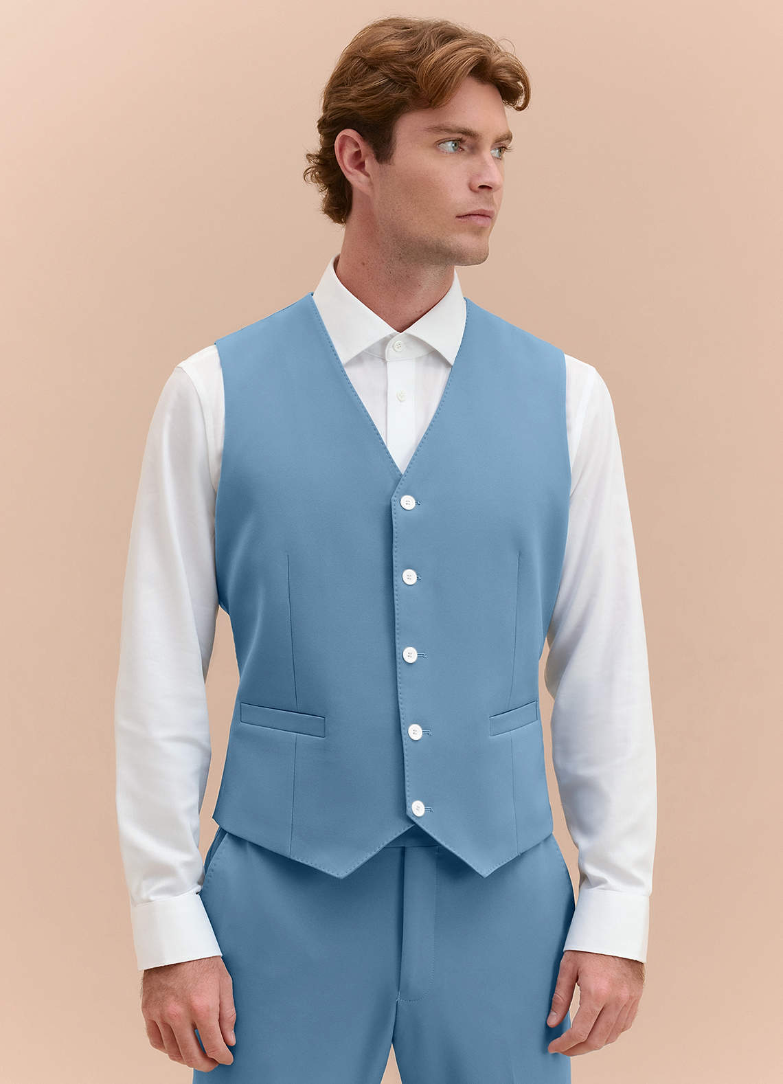 James Steel Blue Structured Stretch 3-piece suit | Suit Sets |Azazie