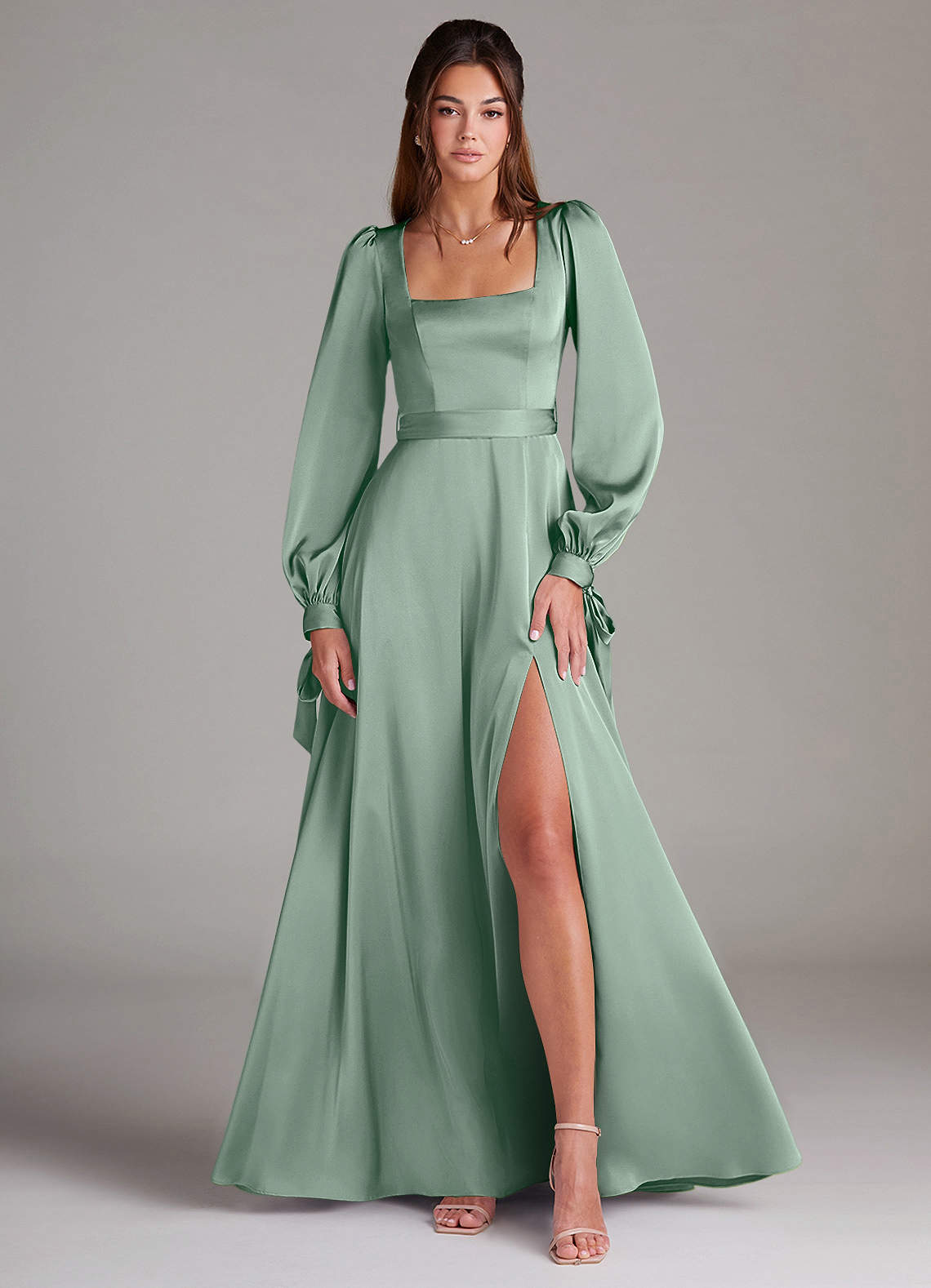agave color bridesmaid dresses Azazie Leonia Color:Bright Royal