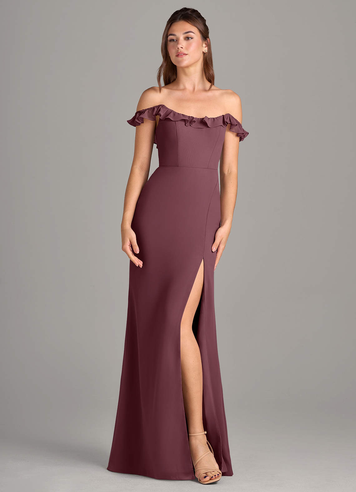 Morilee Bordeaux Bridesmaid Dress Long Mermaid Off-the-Shoulder Elegant  Burgundy Bridesmaid Dress-newarrivaldress