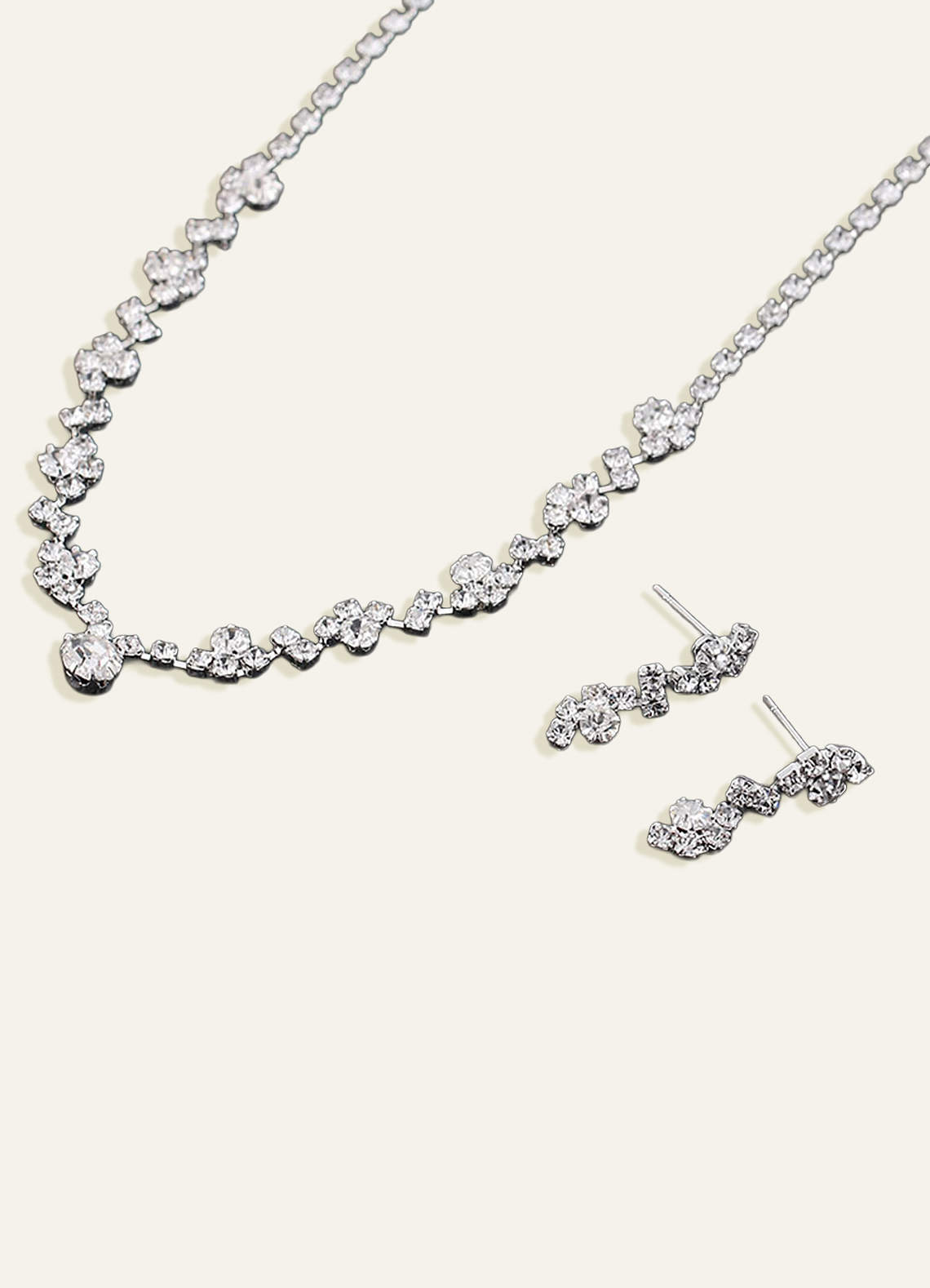 front Crystal Vine Jewelry Set