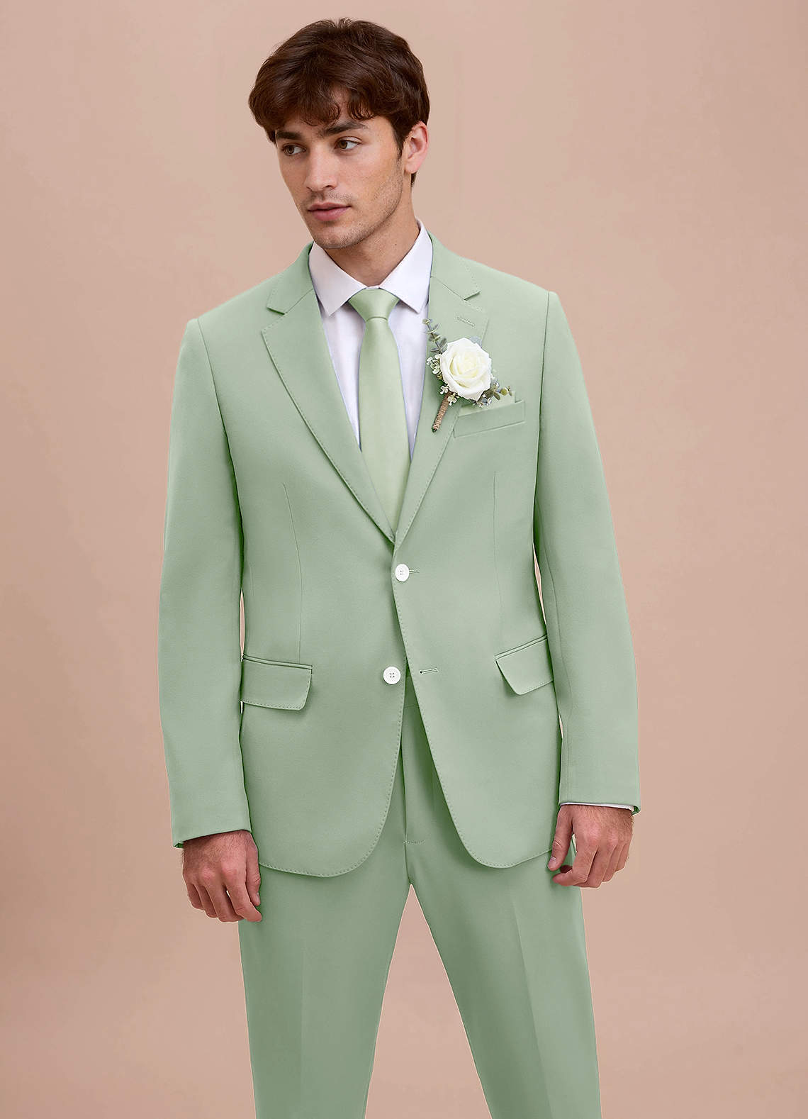front Ethan Dusty Sage Refined Weave Suit Jacket