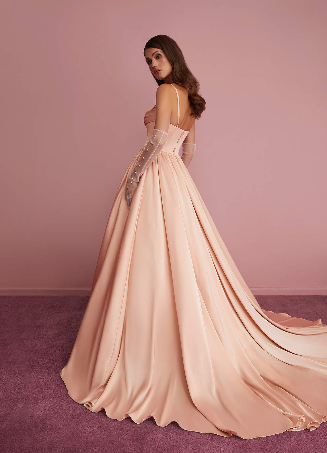 Barbie ♥ Azazie Trouwjurken Jurk van Stretch Satijn met Baljurk Sweetheart Halslijn Engelse Roos image3