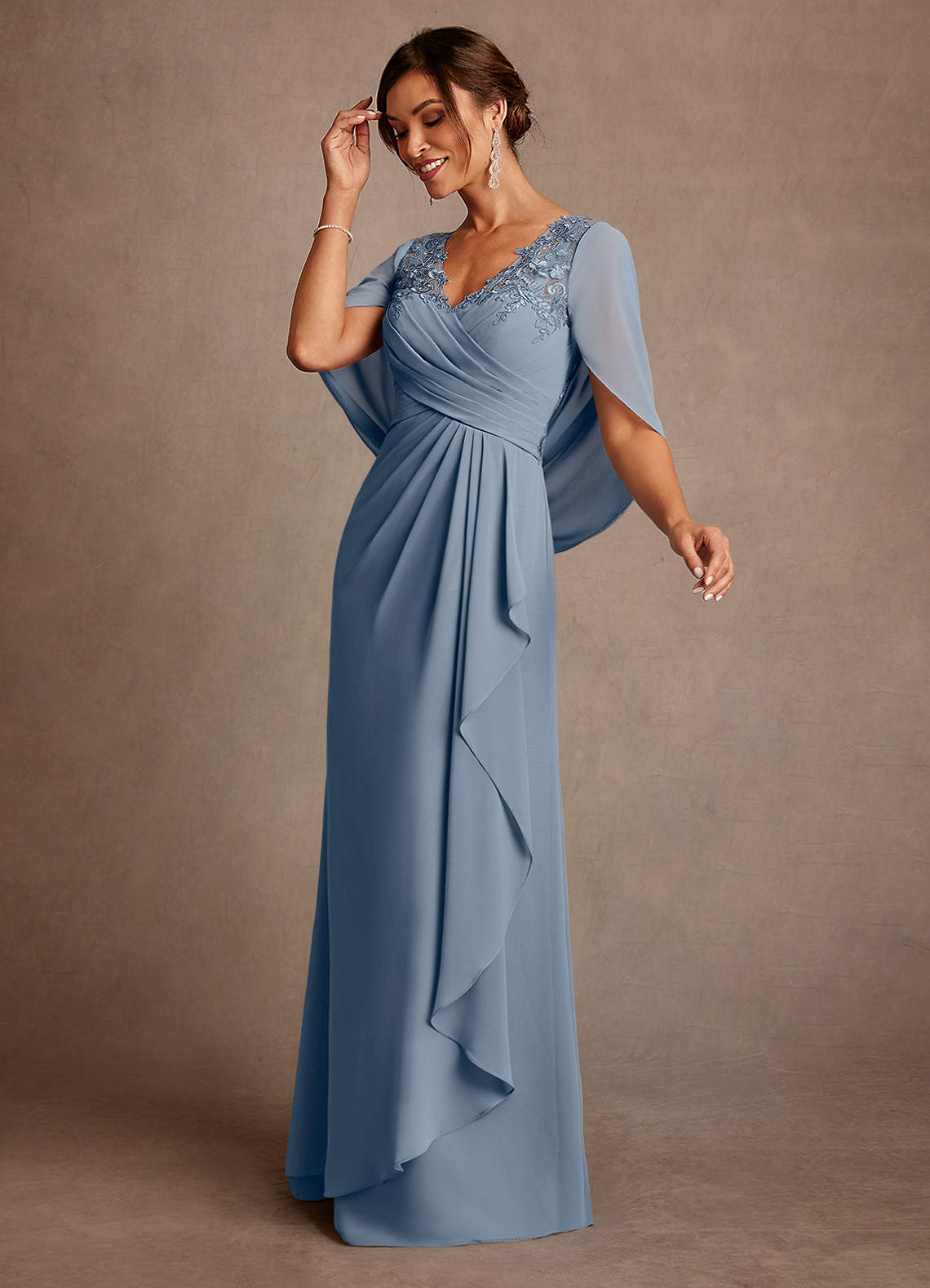 Azazie Santa Clara vestidos de madre de la novia Vestido de Crepúsculo de Encaje de Corte en A image3