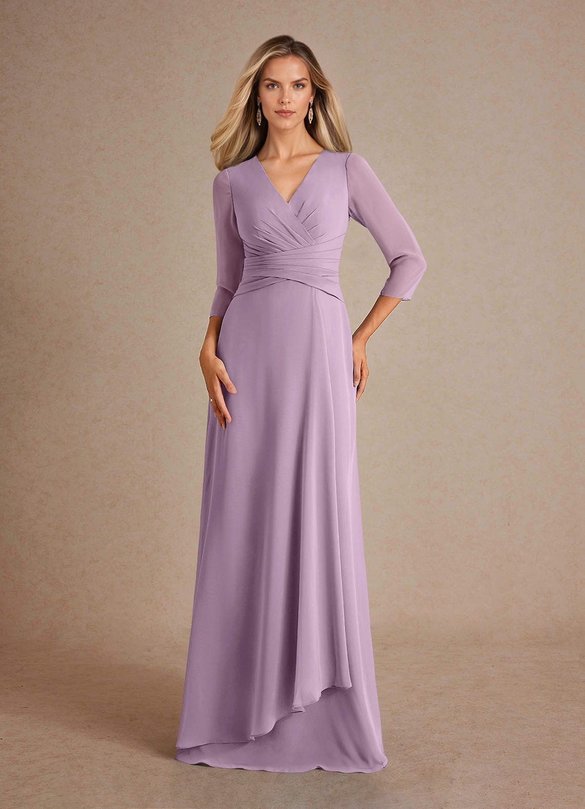 Azazie Mayfield Mother of the Bride Dresses Wisteria A-Line Pleated Chiffon Dress image1
