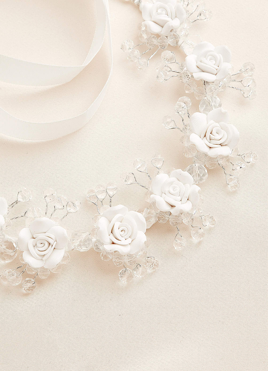 front 3D Floral Flower Girl Headpiece