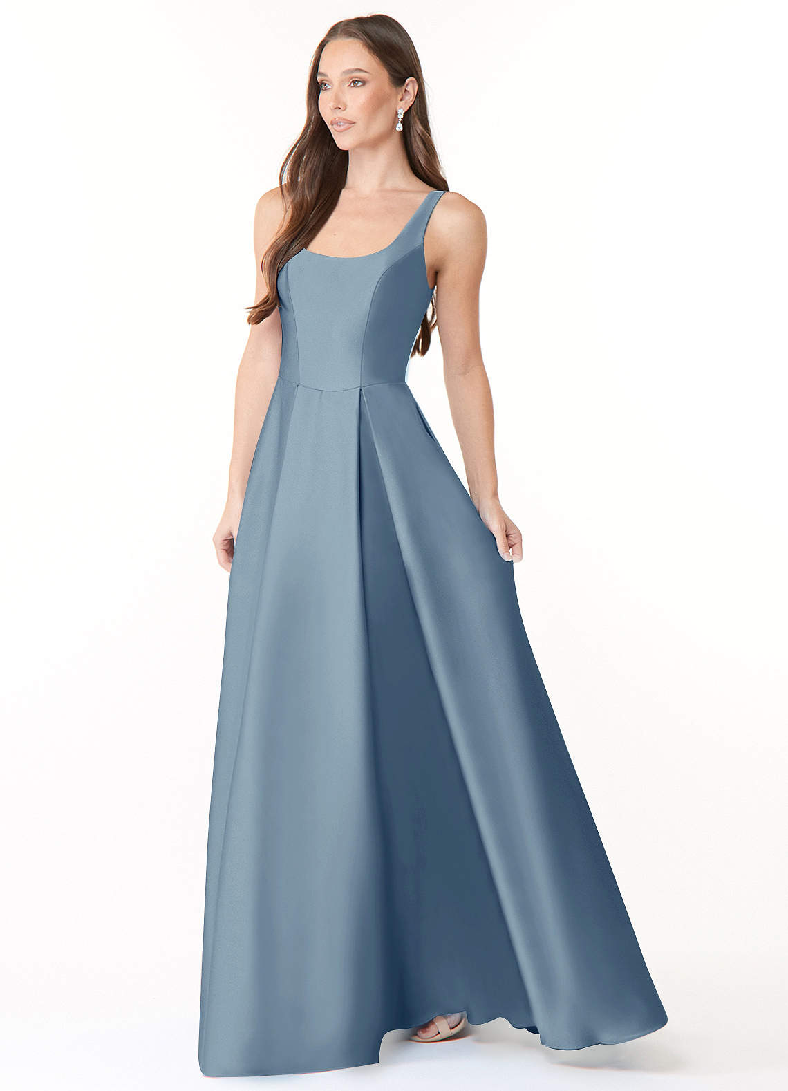 Dusty Blue Azazie Neve Bridesmaid Dresses