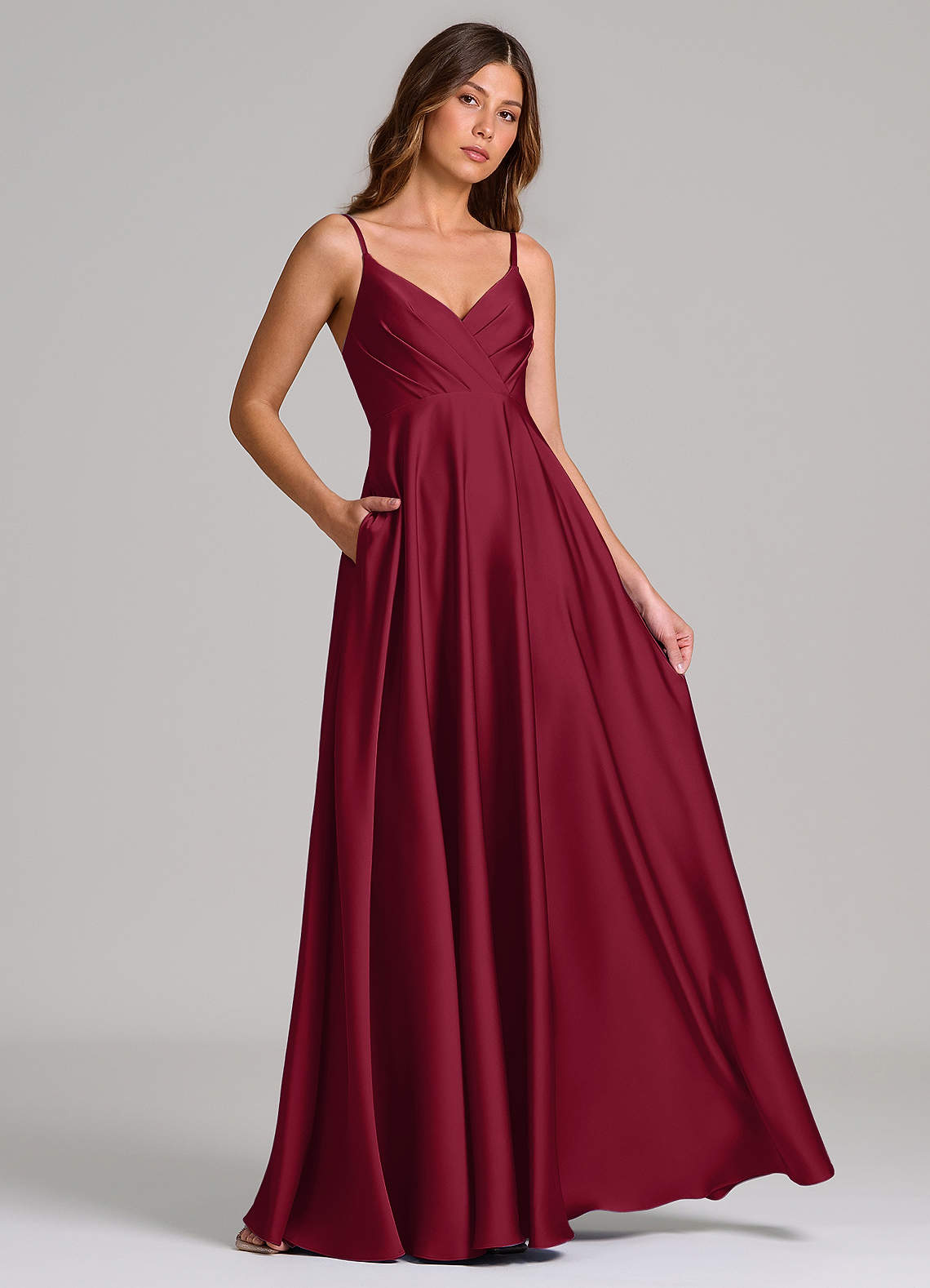 Azazie Shades Of Burgundy Bridesmaid Dresses Azazie Darria Ready To Ship  Burgundy Stretch Chiffon Bridesmaid