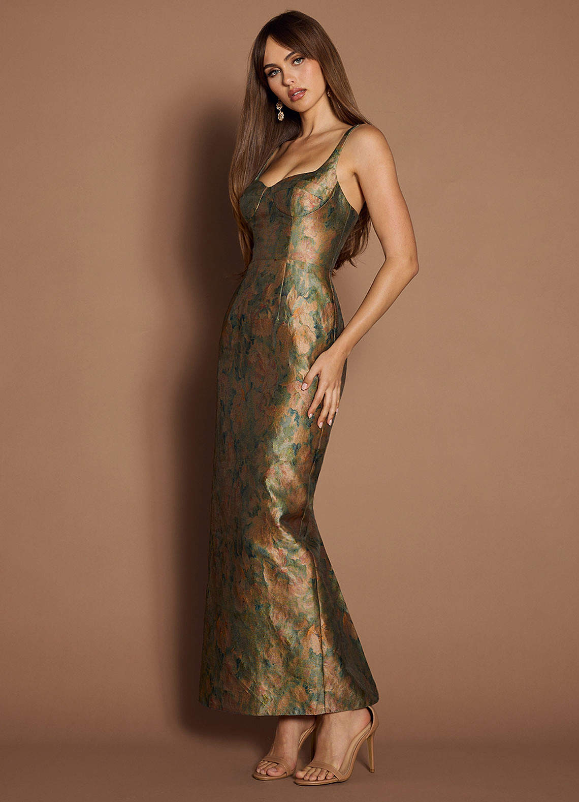 Christy Vintage Teal Maxi Dress | Azazie