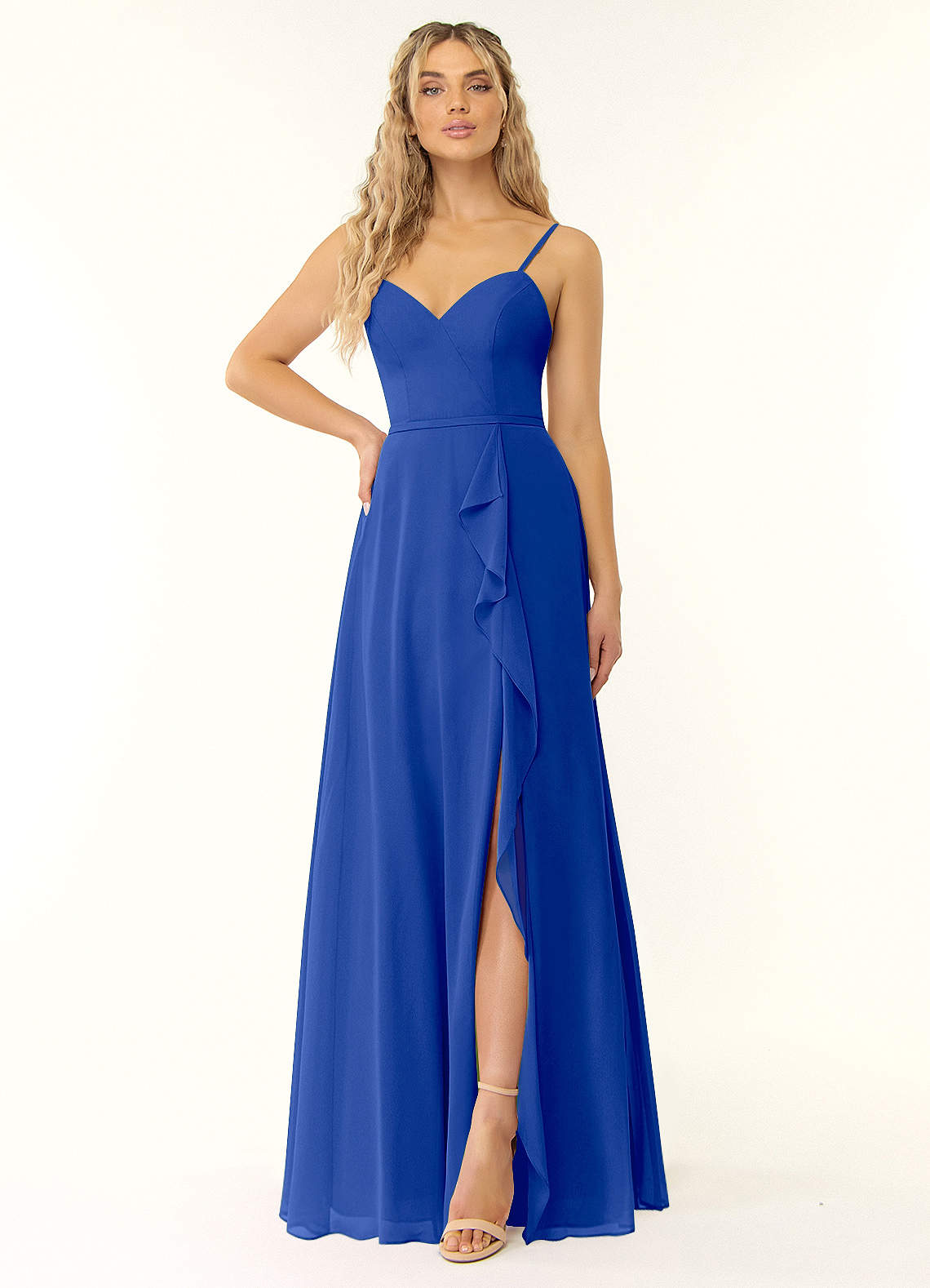 chinese dress ladies Designer Long Strappy Dress | Dark Blue Maxi Dress main image 0