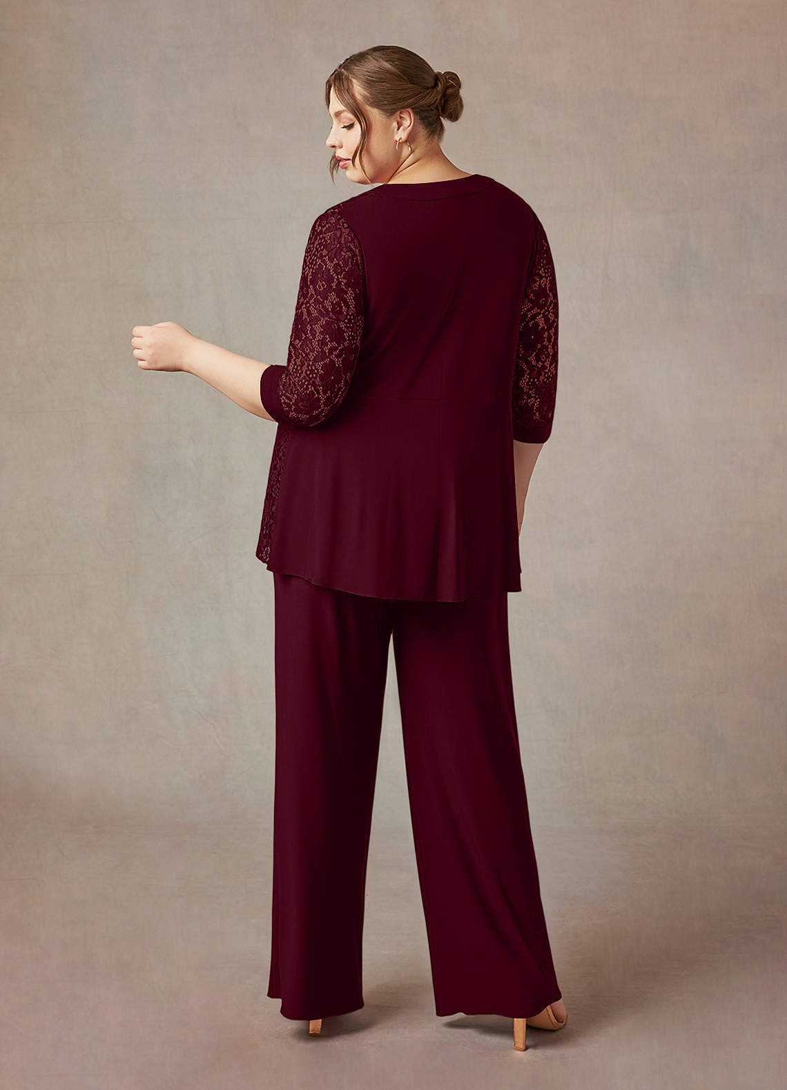 Azazie Mamrie Mother of the Bride Dresses Cabernet Jumpsuit/Pantsuit Lace Dress image11