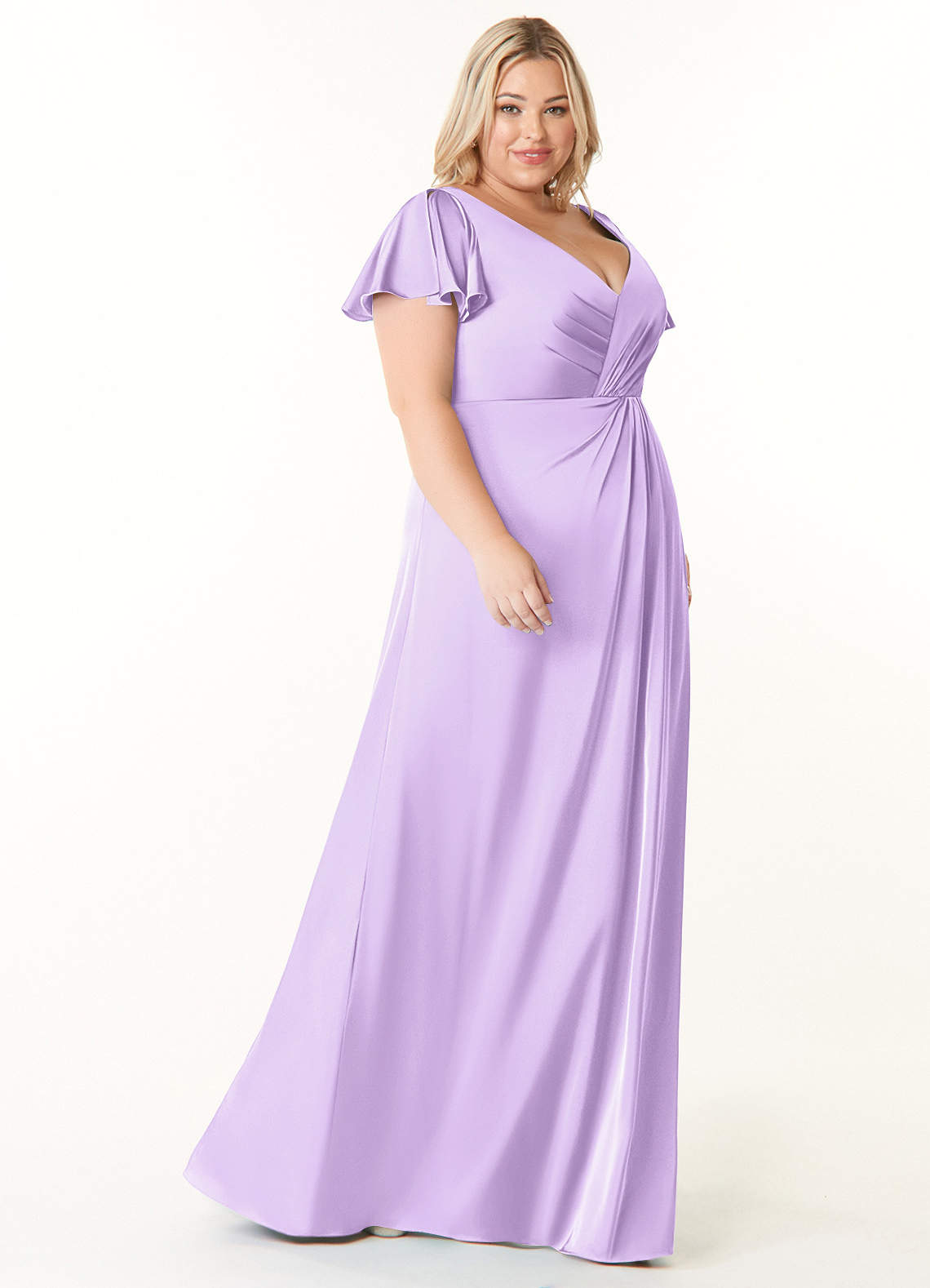 bridesmaid dresses with sleeves plus size Elegant Grey Blue A-Line Dress Flutter Sleeve - Blue Designer Bridesmaids with V-Neck - Multiple Color Multiway Bridesmaid Bridesmaid Dresses Glitter and shine for size_24 Color:Blue Multi