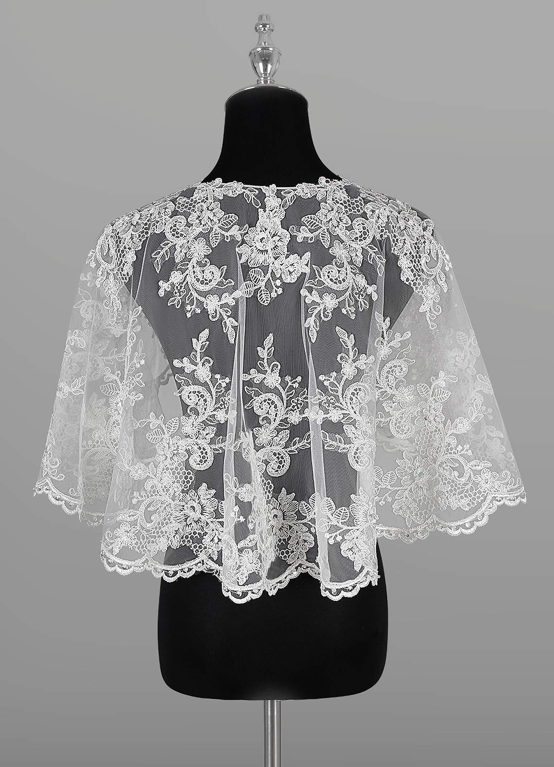 front Azazie Hephzibah Bolero De Tul Con Encaje